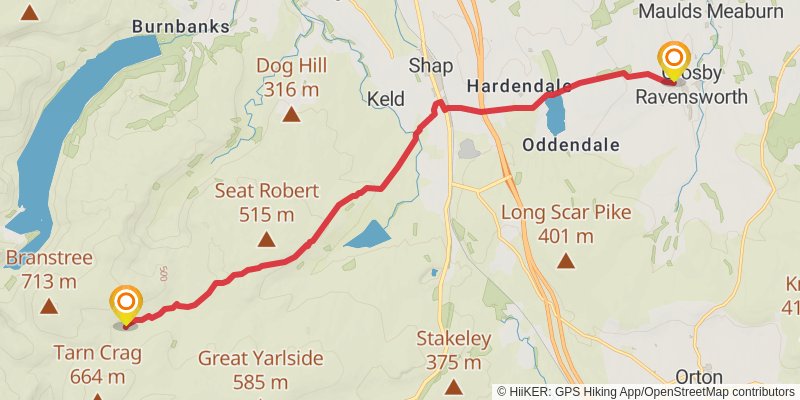 Lake to Lake Walk stage 2 Map