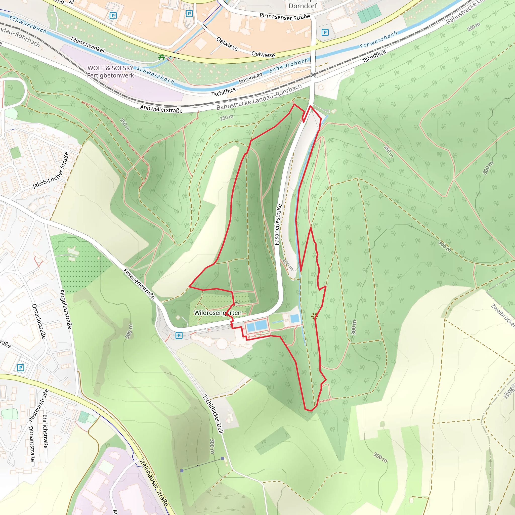 Pfaelzerwald Rot Weisser Balken Loop mobile static map