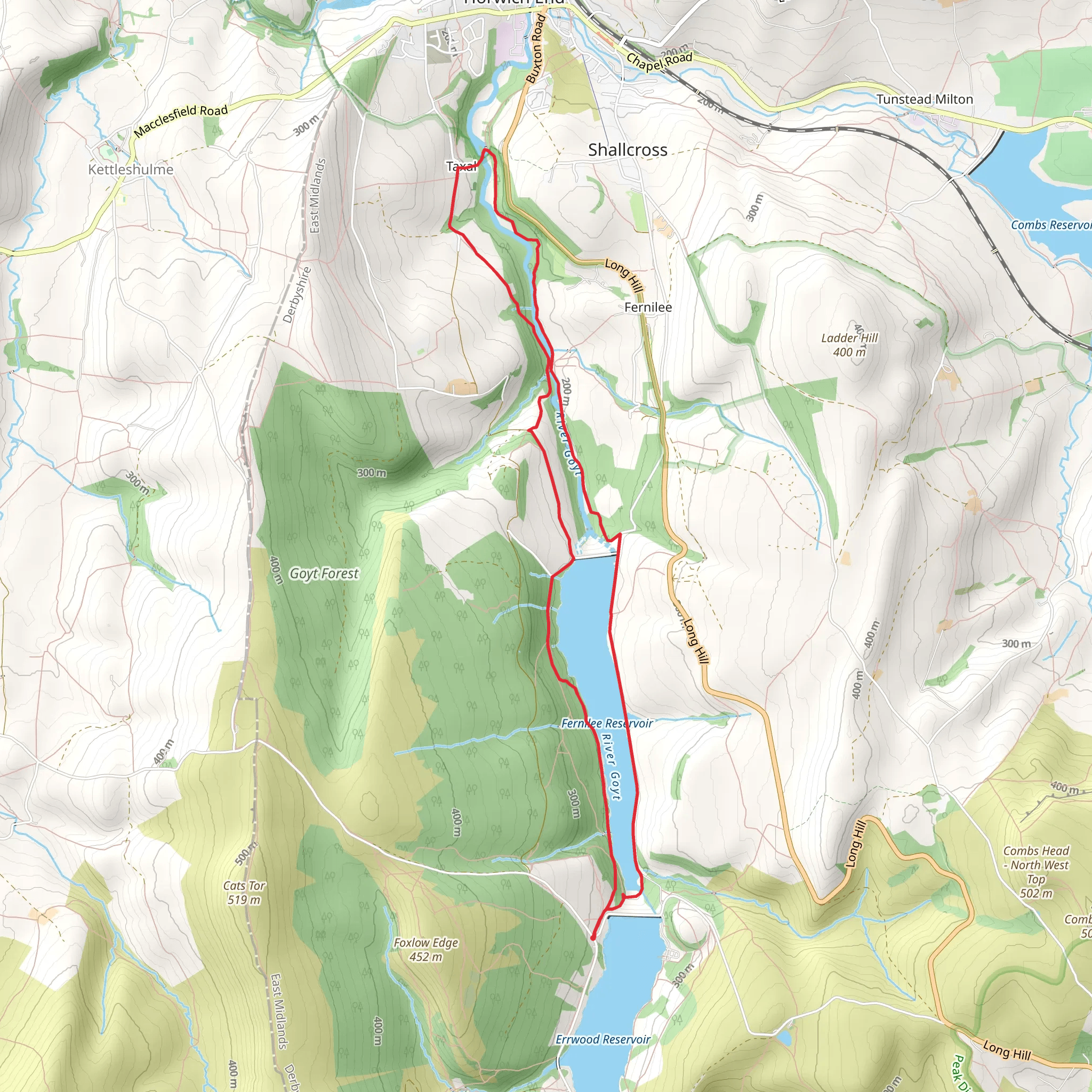 Fernilee Reservoir Loop mobile static map