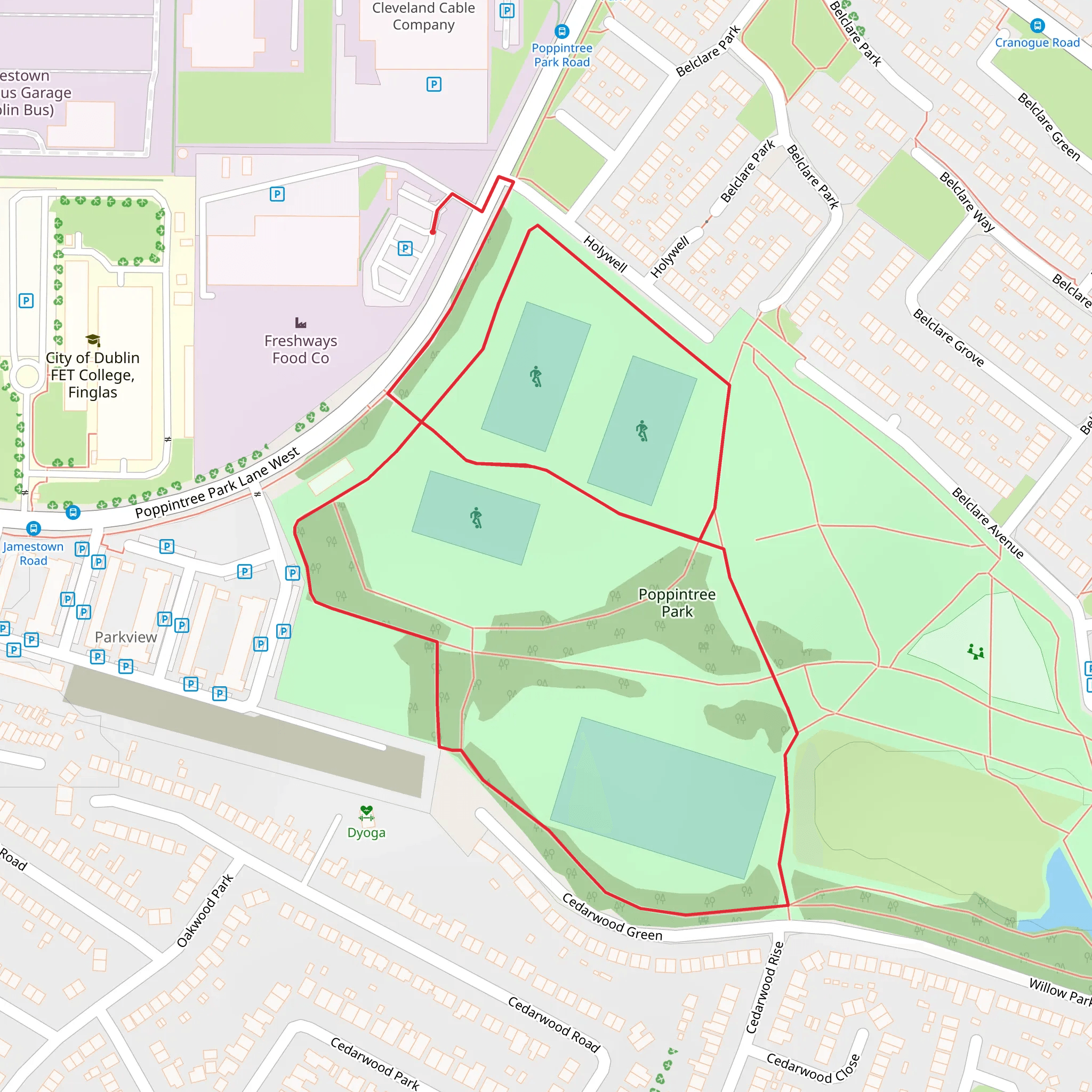 Poppintree Park Loop mobile static map