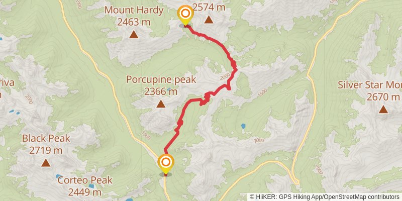 Pacific Crest Trail - Hart Pass To Rainy Pass stage 3 Map