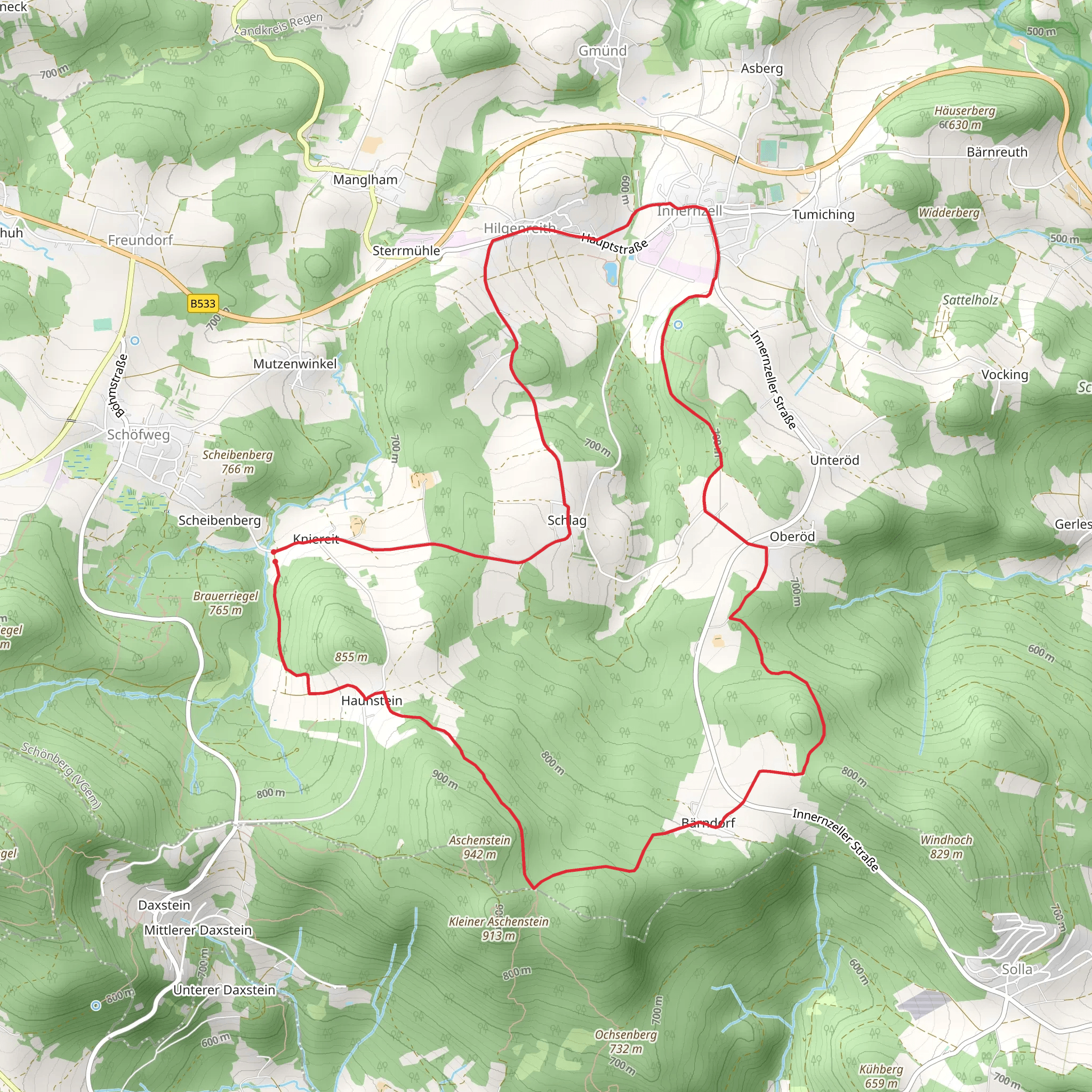 Aschenstein Loop mobile static map