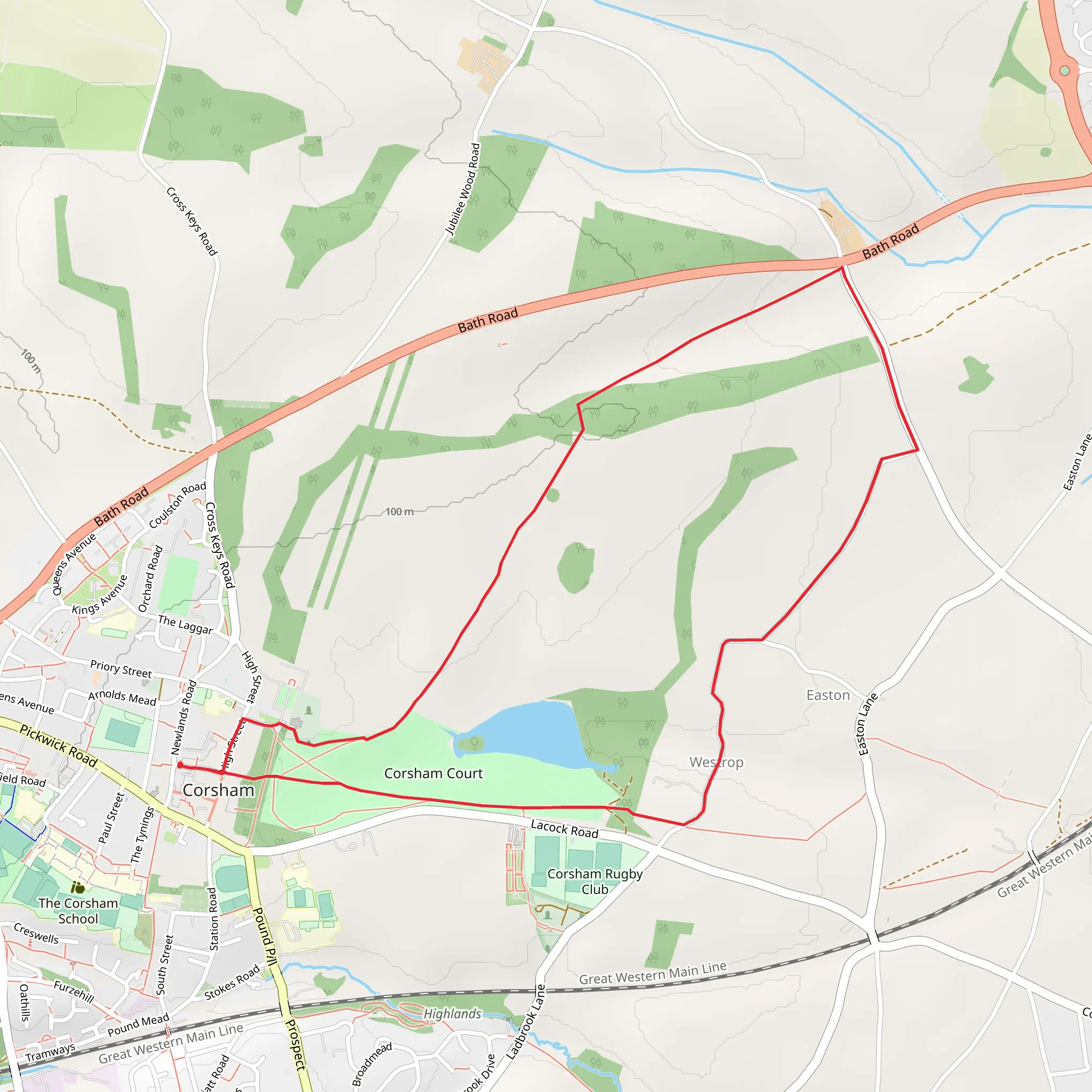 Corsham Court Loop mobile static map