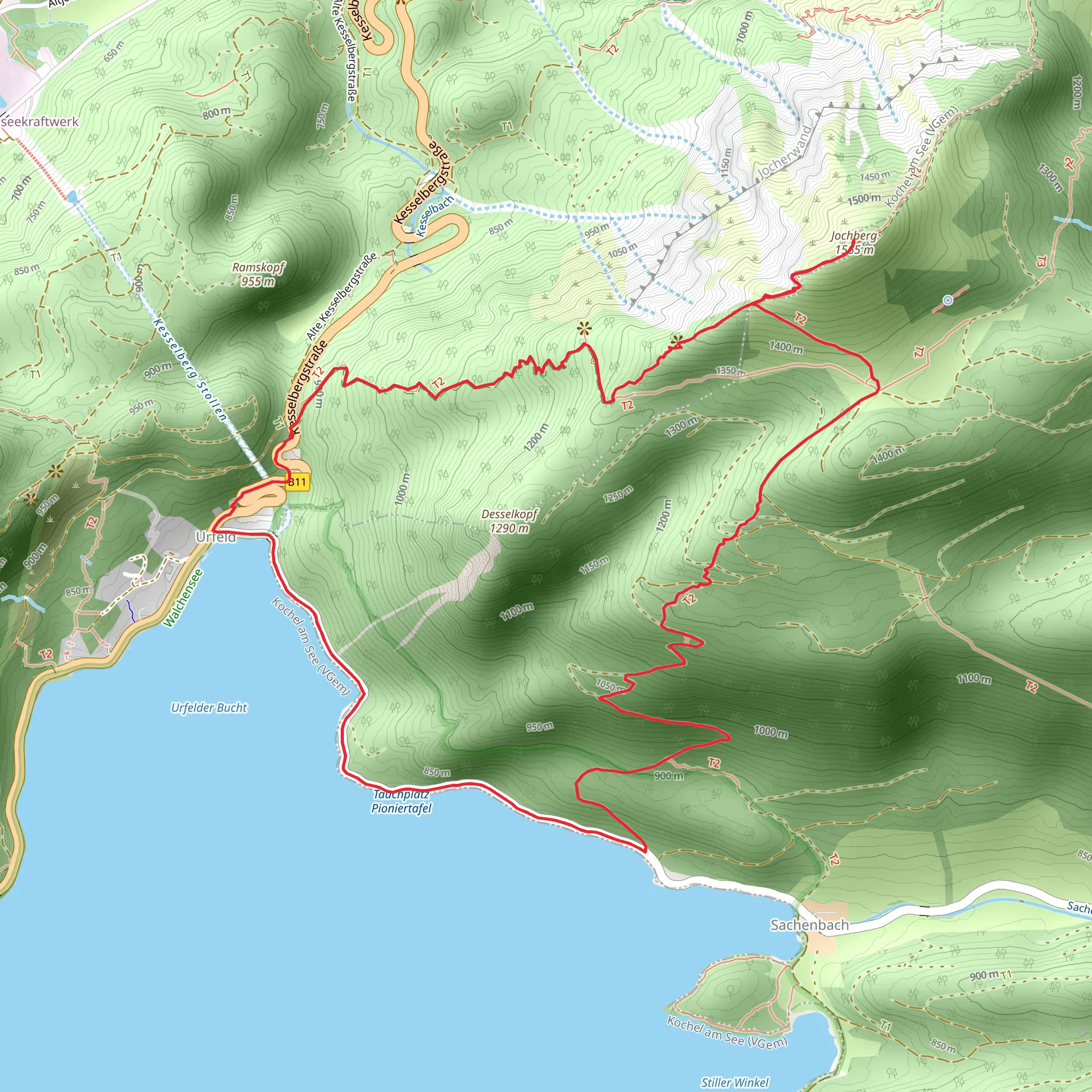 Jochberg Loop via Maximiliansweg mobile static map