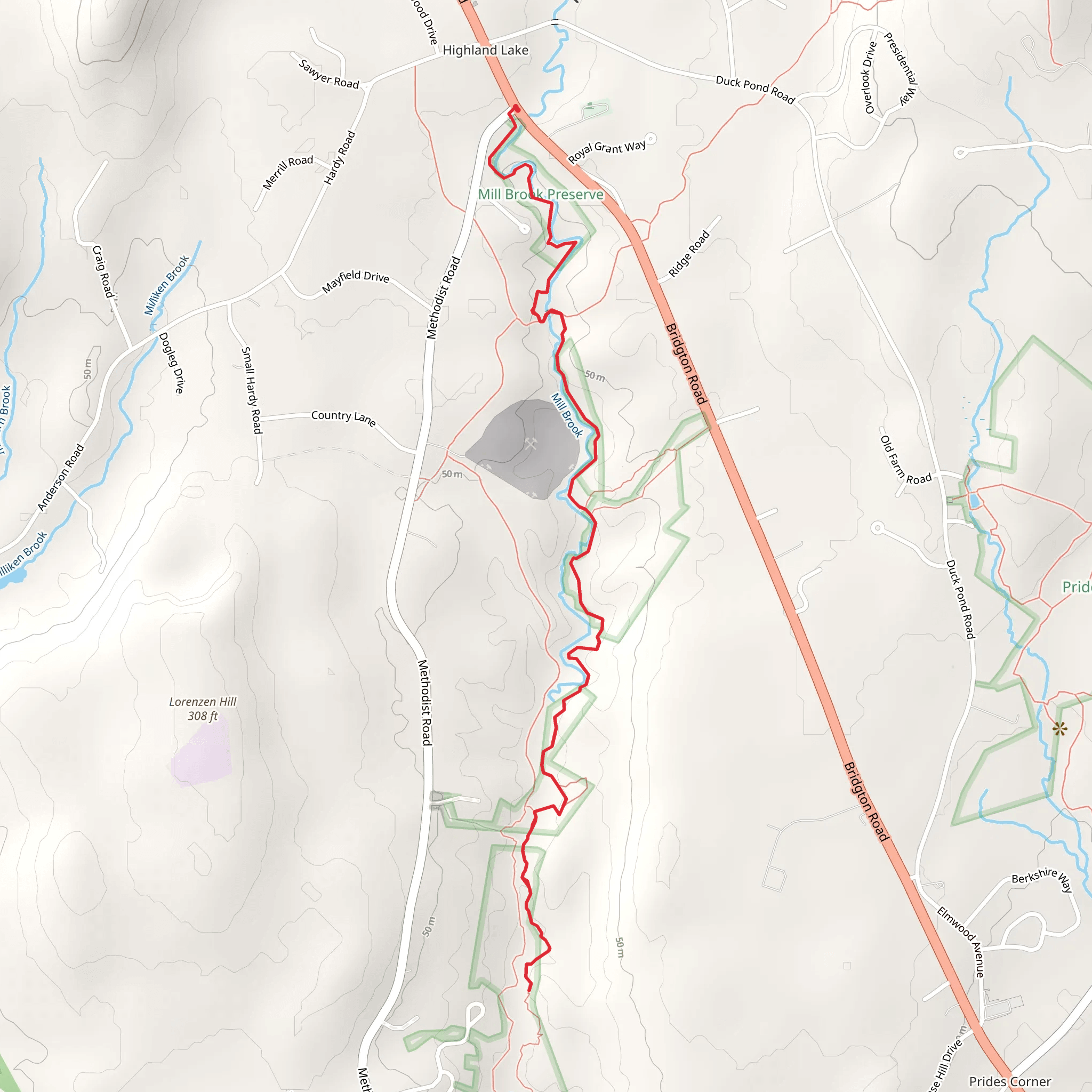 Mill Brook from Bridgton Road mobile static map