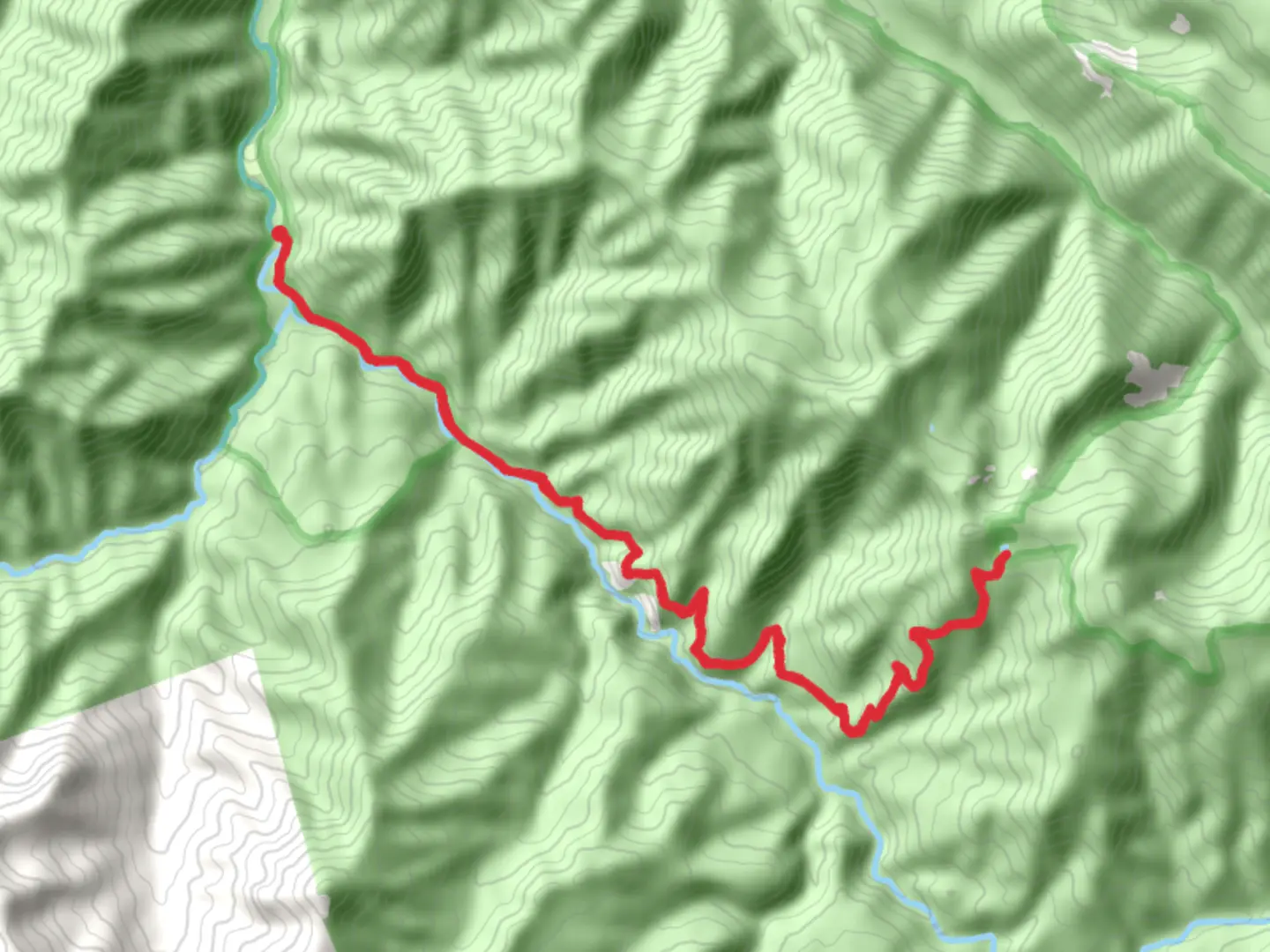 An image depicting the trail Kinzel Lake via Salmon River Trail and its surrounding area.