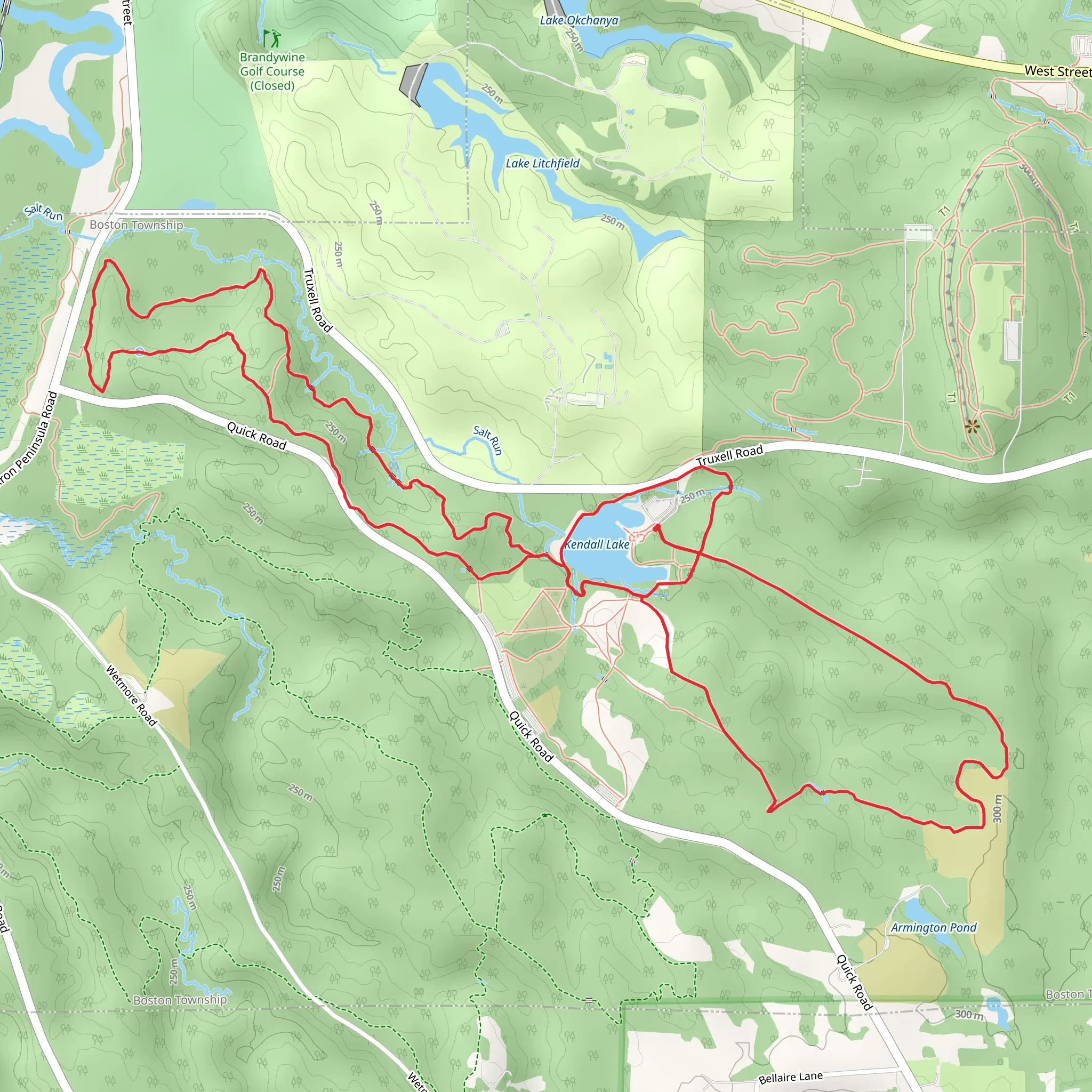 Kendall Lake and Salt Run Loop Trail mobile static map