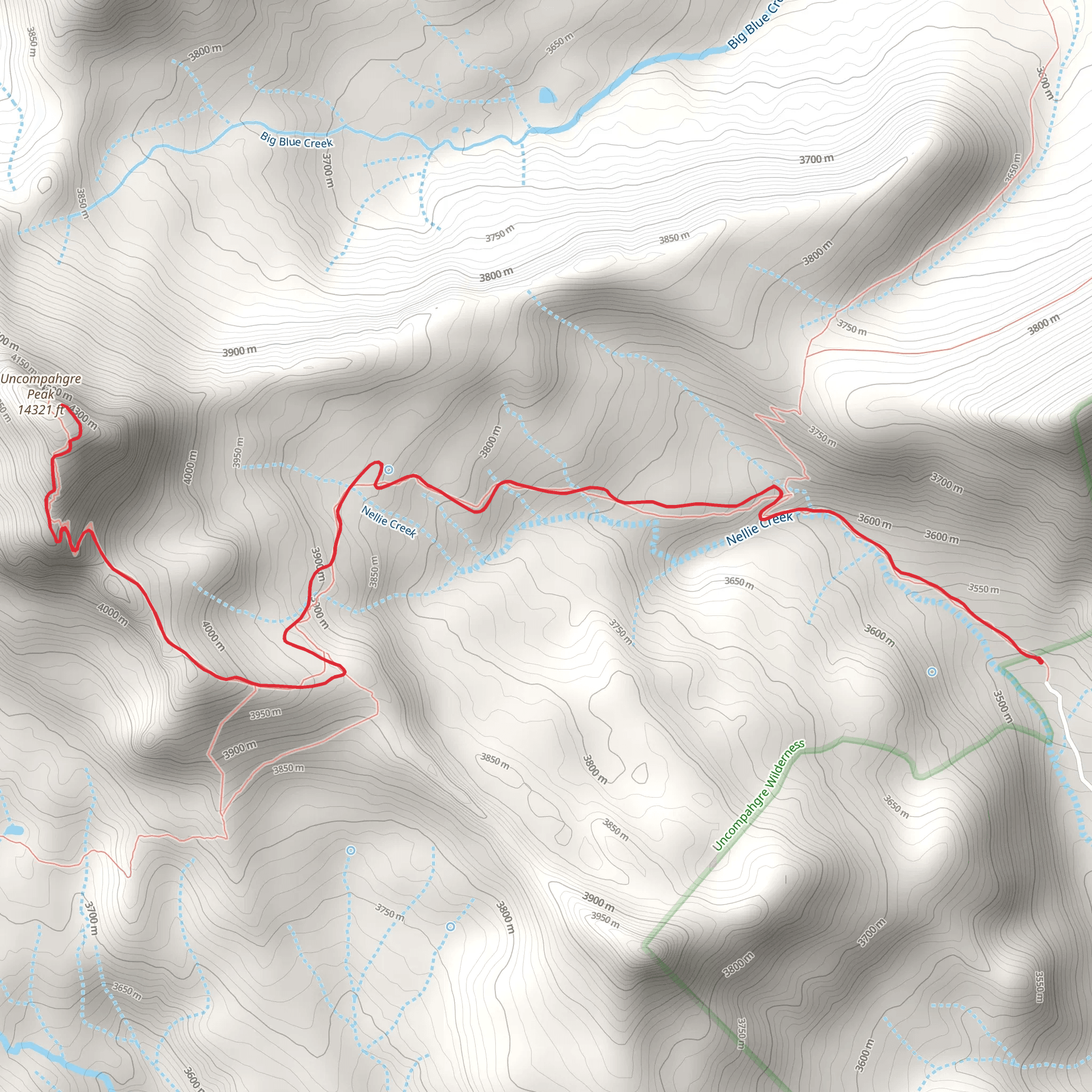 Uncompahgre Peak Trail mobile static map