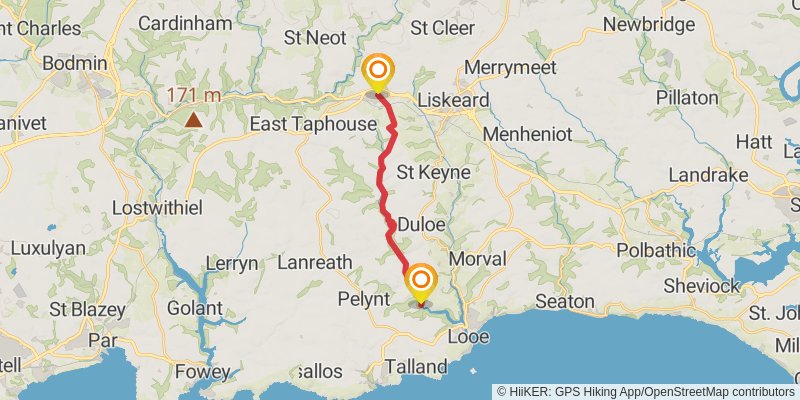 Boscastle to Looe Walk in Cornwall stage 3 Map