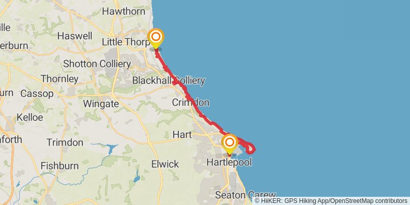 England Coast Paths - Northeast stage 8 Map