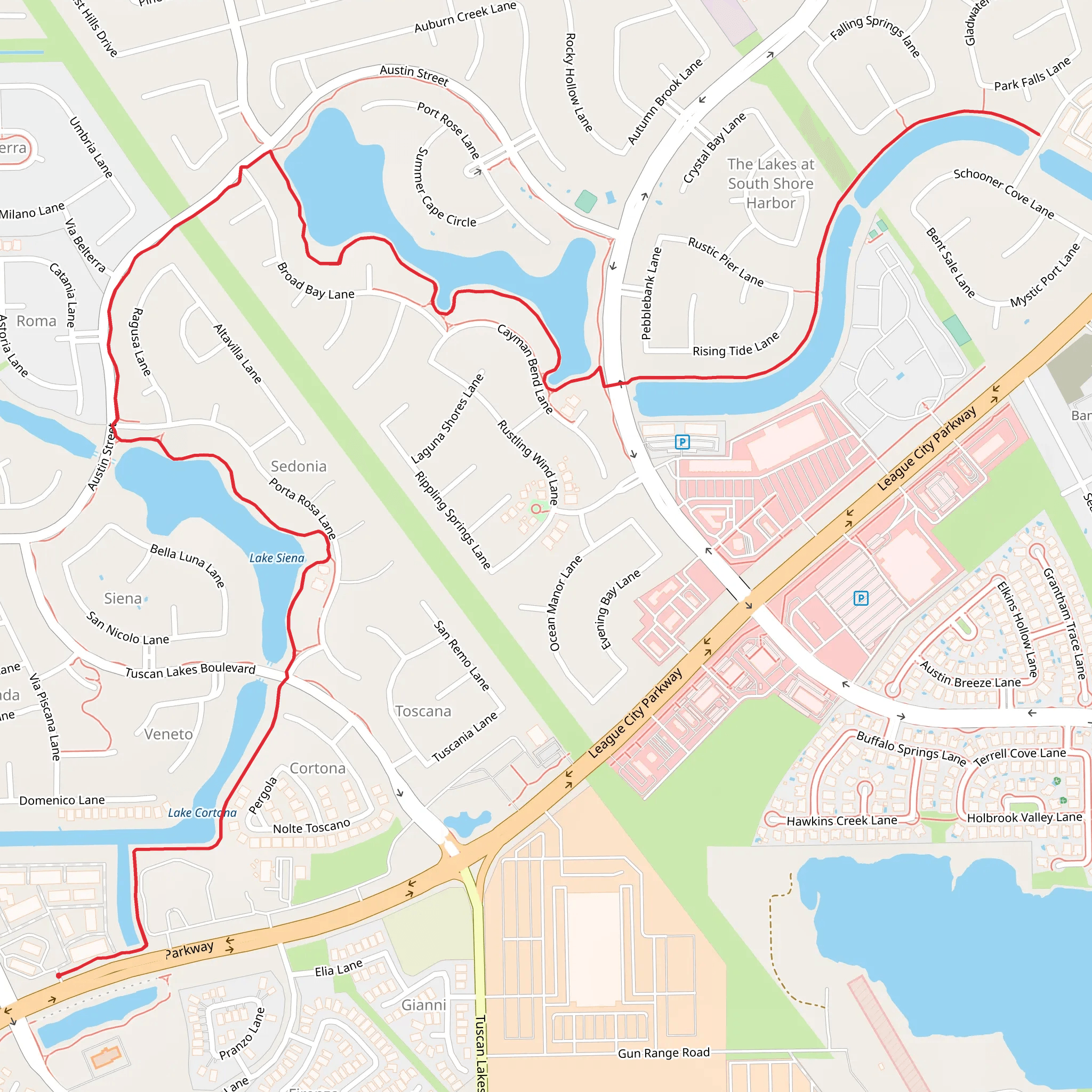 Lake Cortona and Lake Siena Walk mobile static map