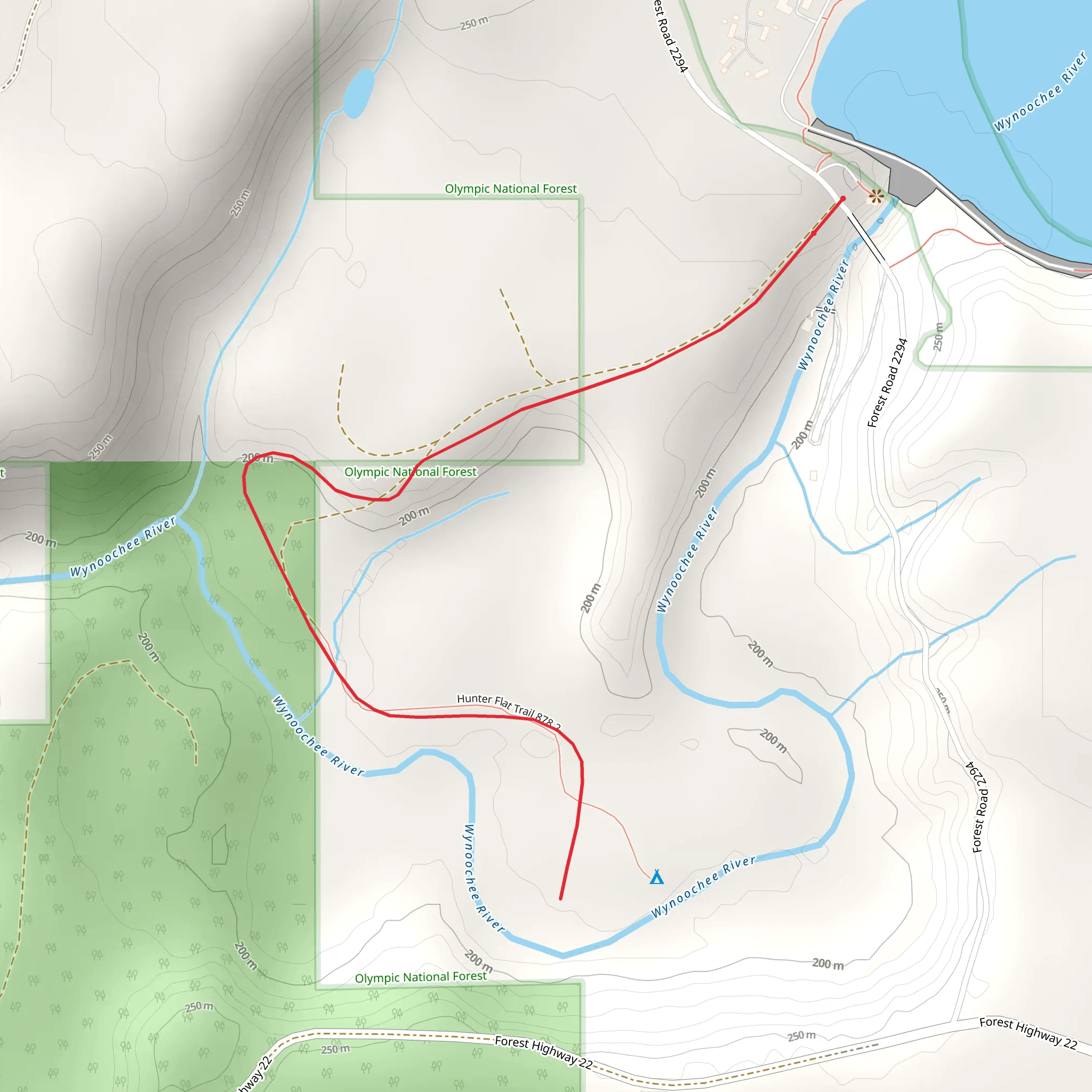 Hunter Flat Trail mobile static map