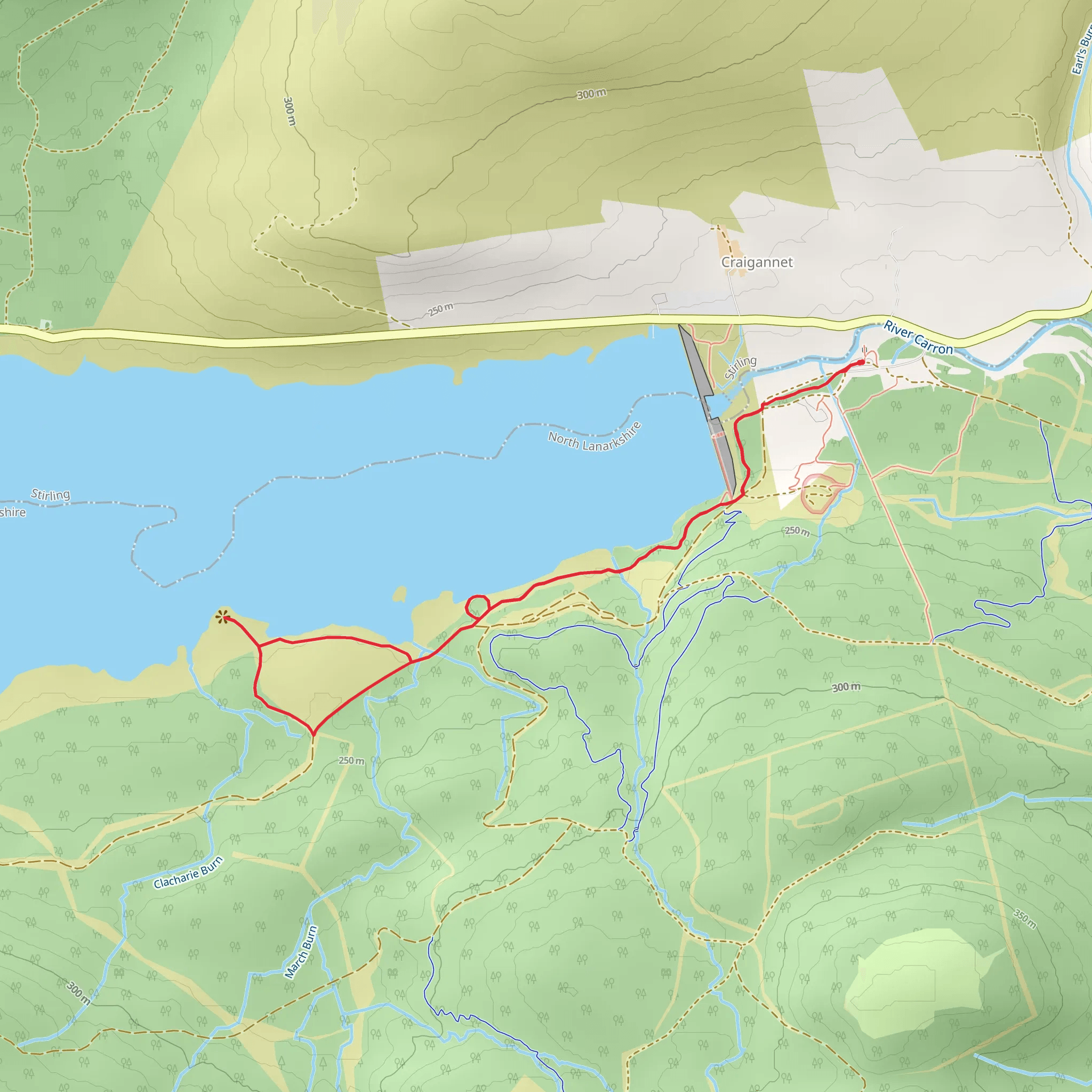 Carron Valley Reservoir Shore from Muirmill mobile static map