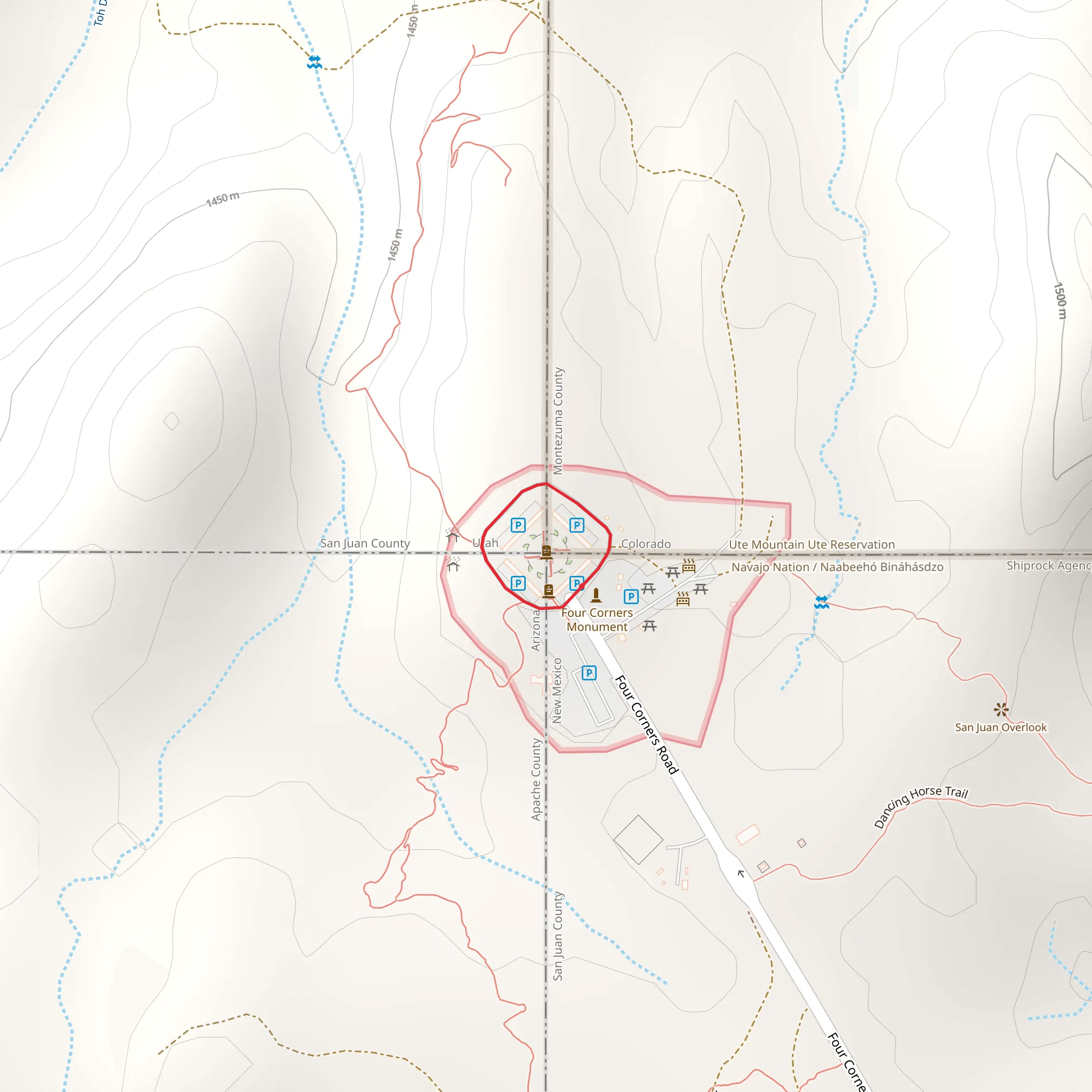 Four Corners Monument Loop mobile static map