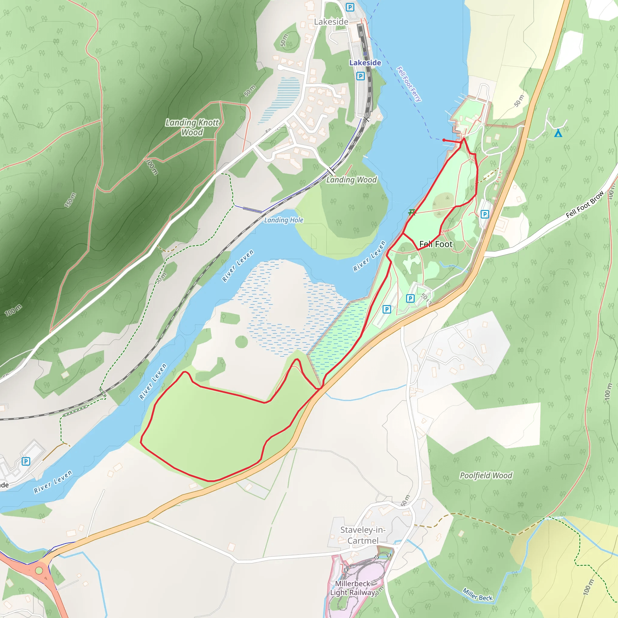 Fell Foot's Heritage and Garden Circular Walk mobile static map