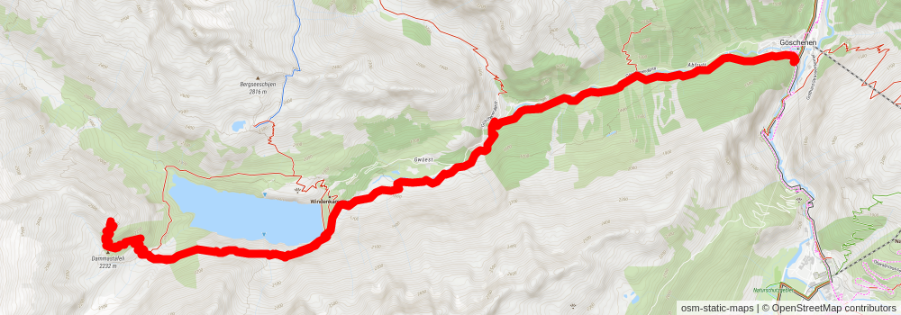 Göschenen zur to Dammahütte SAC stage 2 Map