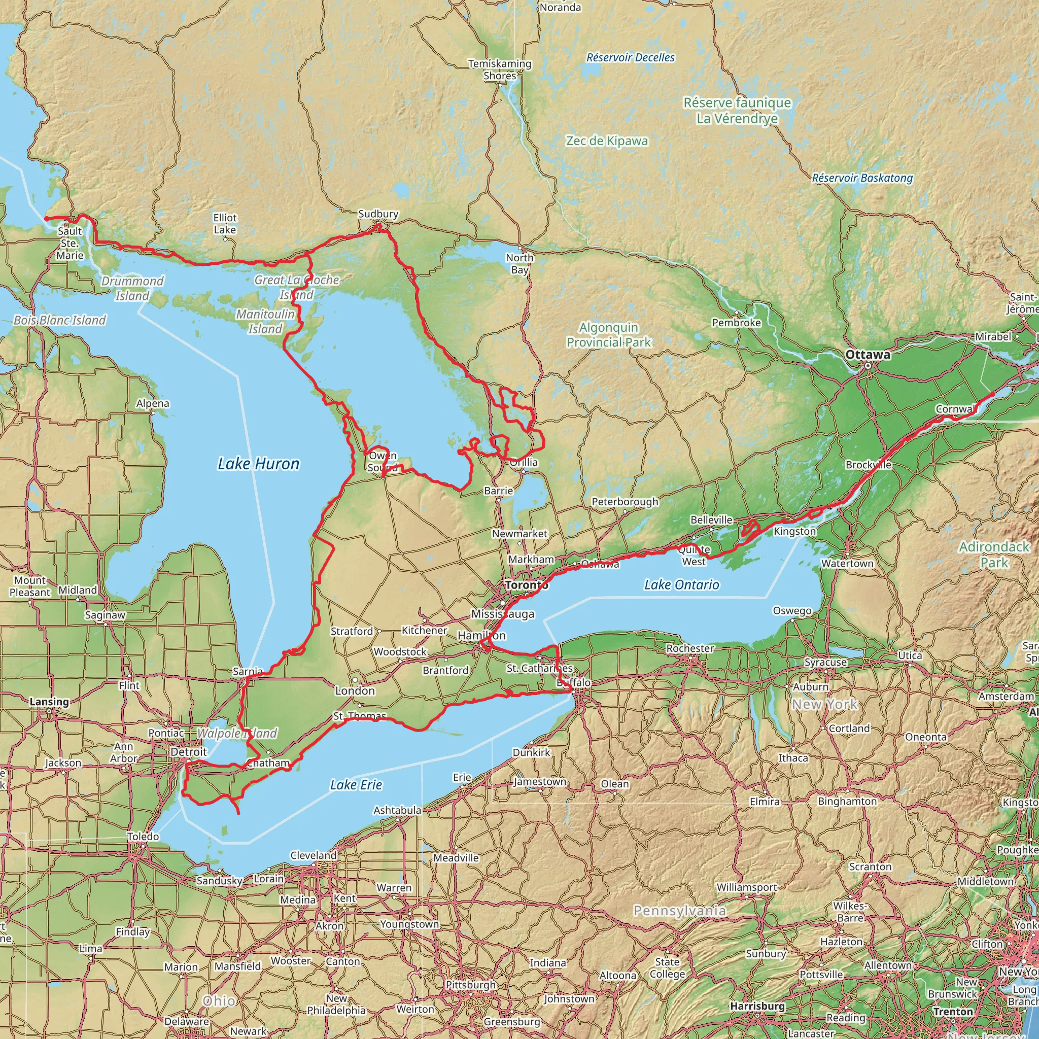Waterfront Trail mobile static map