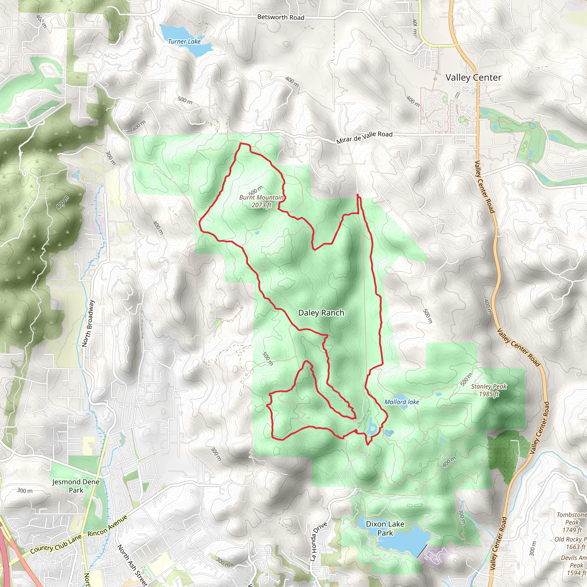 Burnt Mountain and Boulder Loop Trail mobile static map