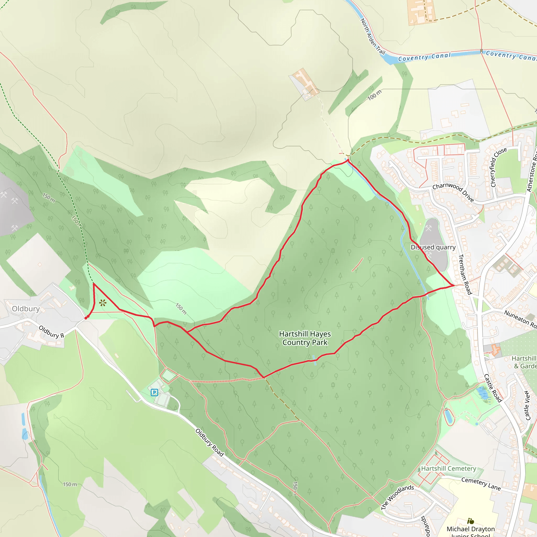 Hartshill Country Park mobile static map