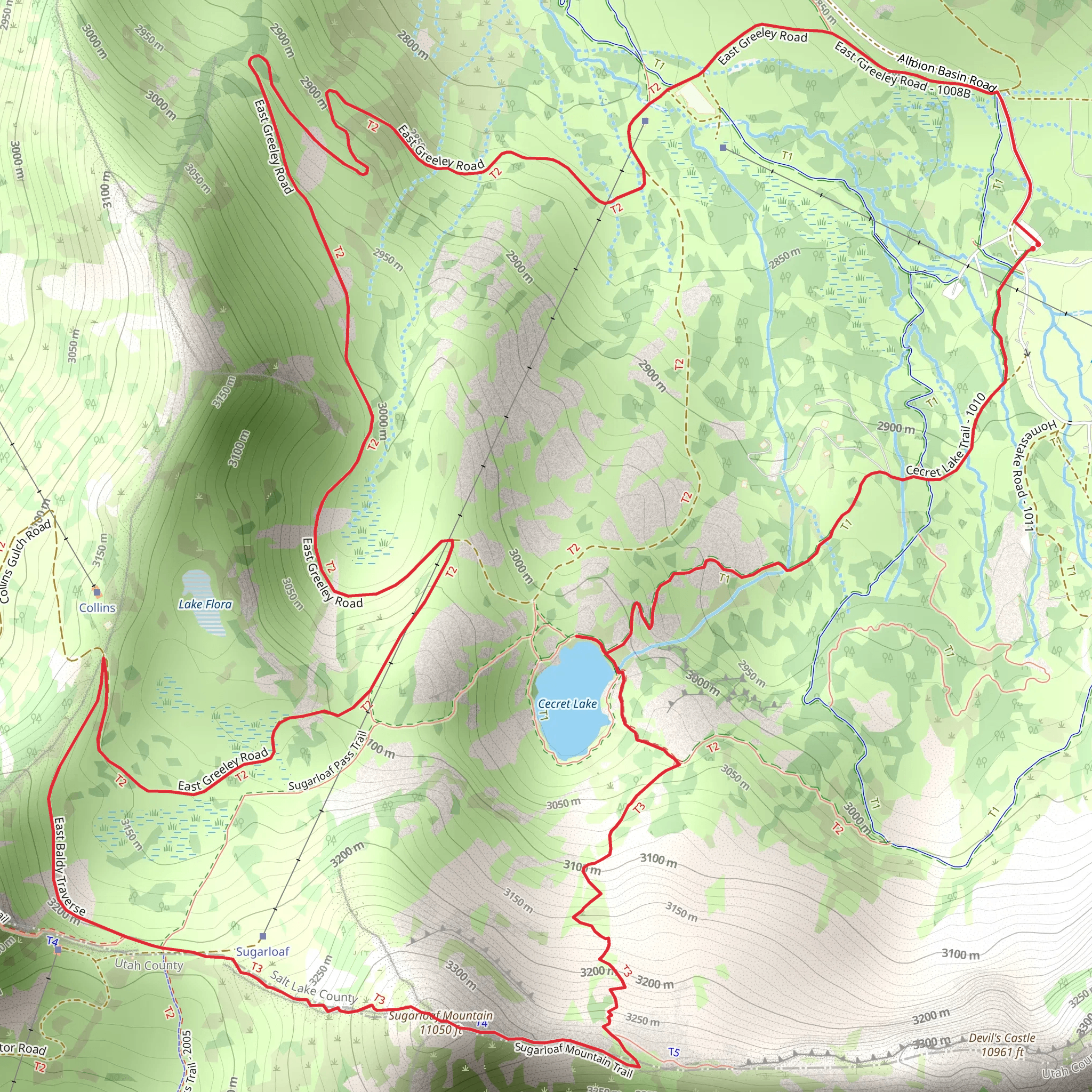 Sugerloaf Mountain and Cecret Lake Trail mobile static map