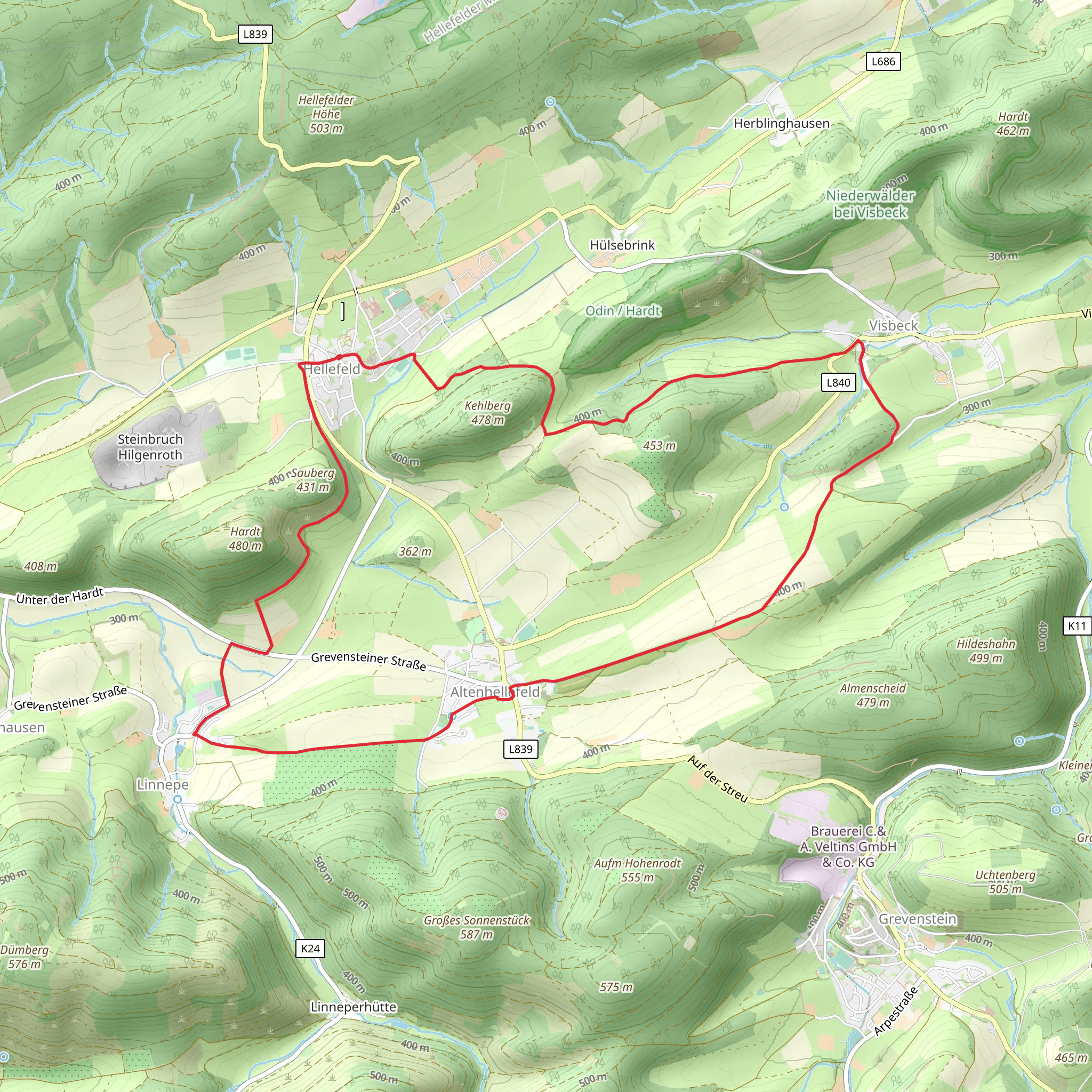 Hellefeld to Altenhellefeld Loop via Altenhellefeld Rundweg AH2 mobile static map