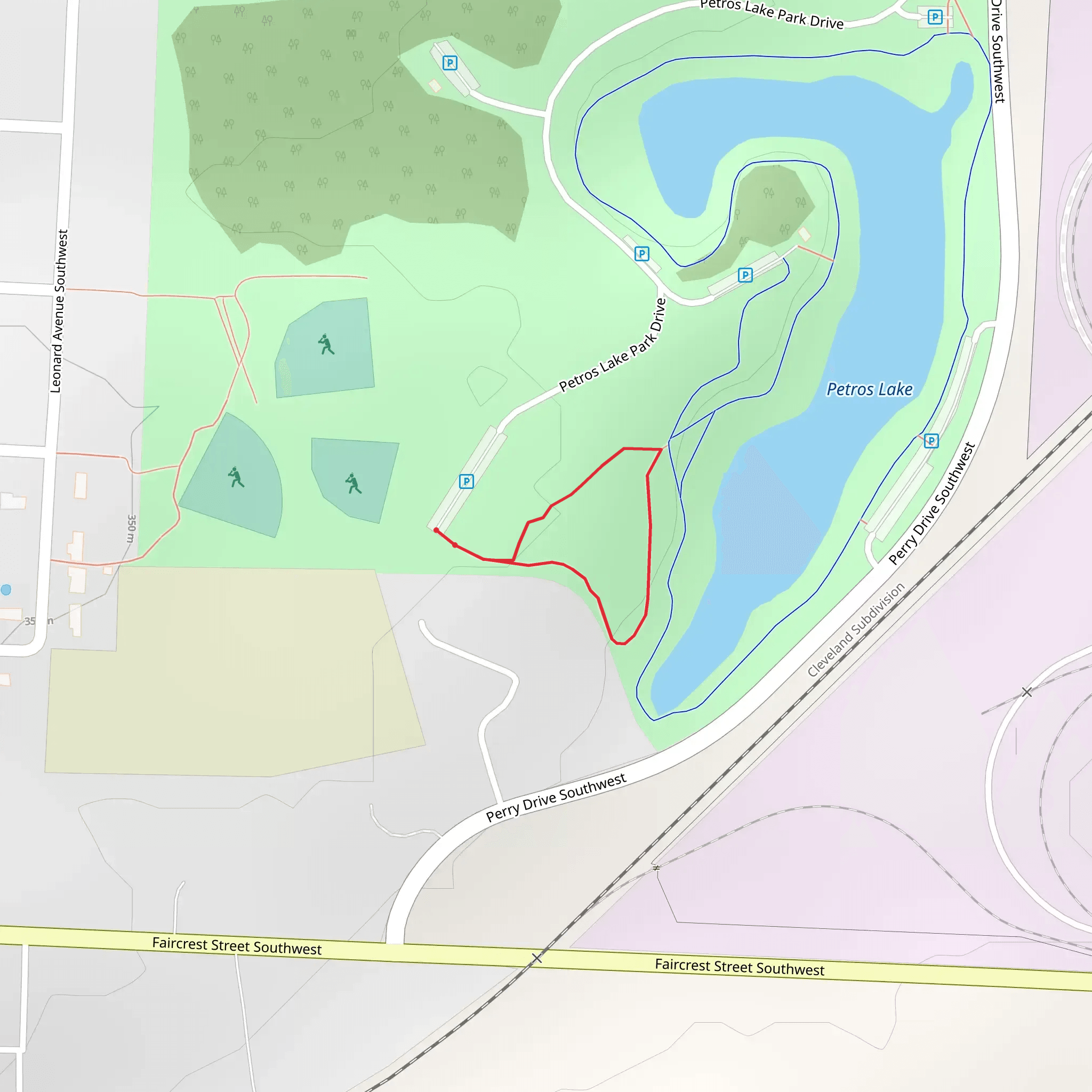 Petros Lake Park Drive Loop mobile static map