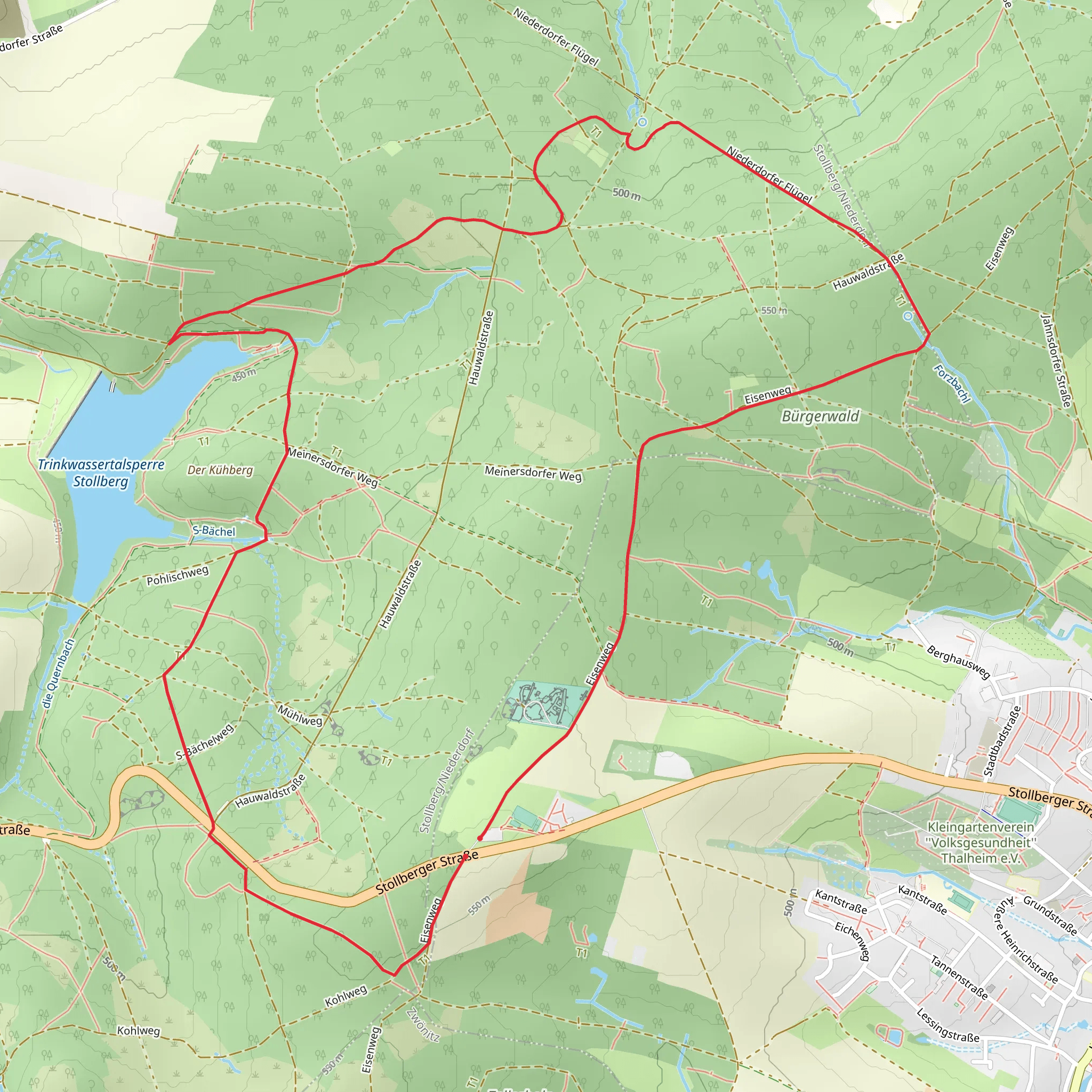Tabakstanne and Talsperre Stollberg Loop mobile static map