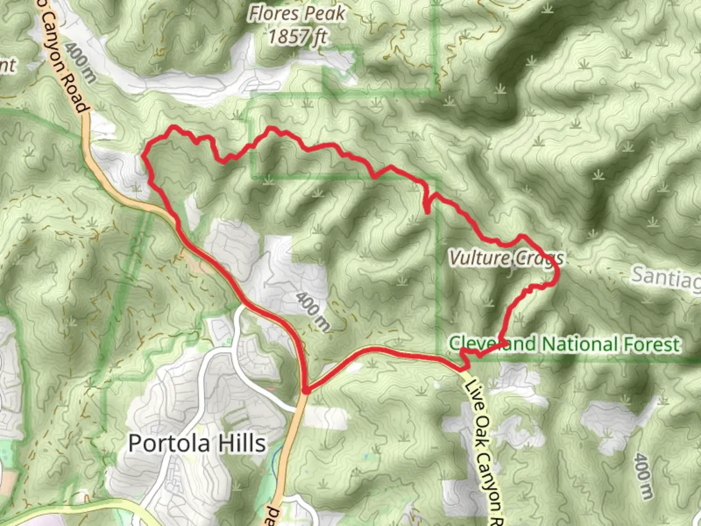 An image depicting the trail Santiago Loop Trail and its surrounding area.
