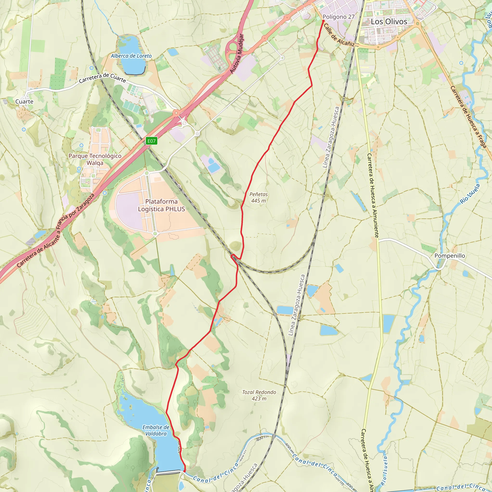 Huesca - Valdabra Reservoir PR HU 142 mobile static map