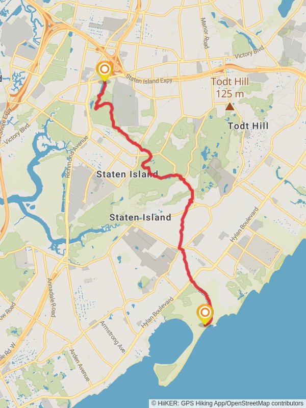 Staten Island from Victory Boulevard mobile static map