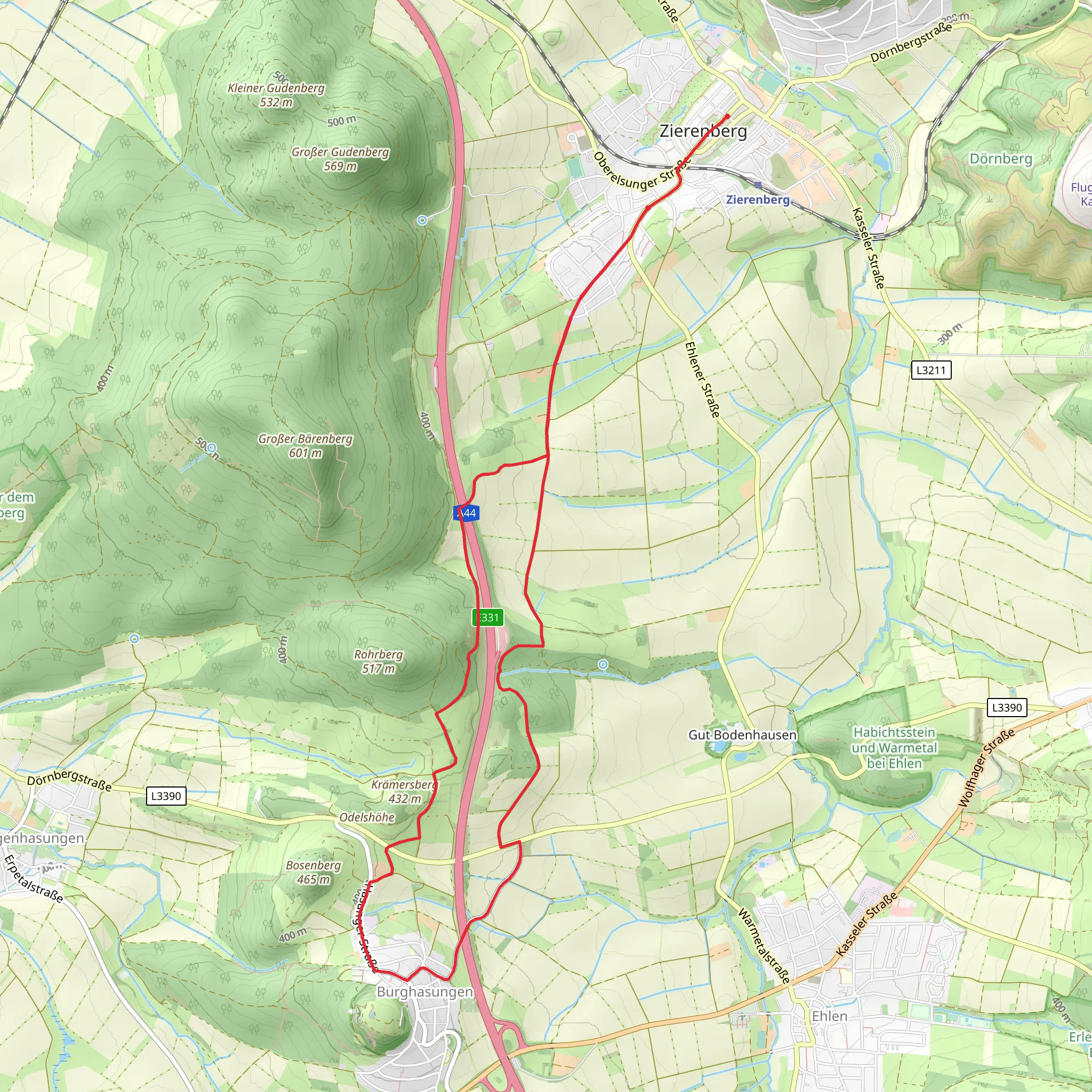 Zierenberg - Rohrbachweg mobile static map