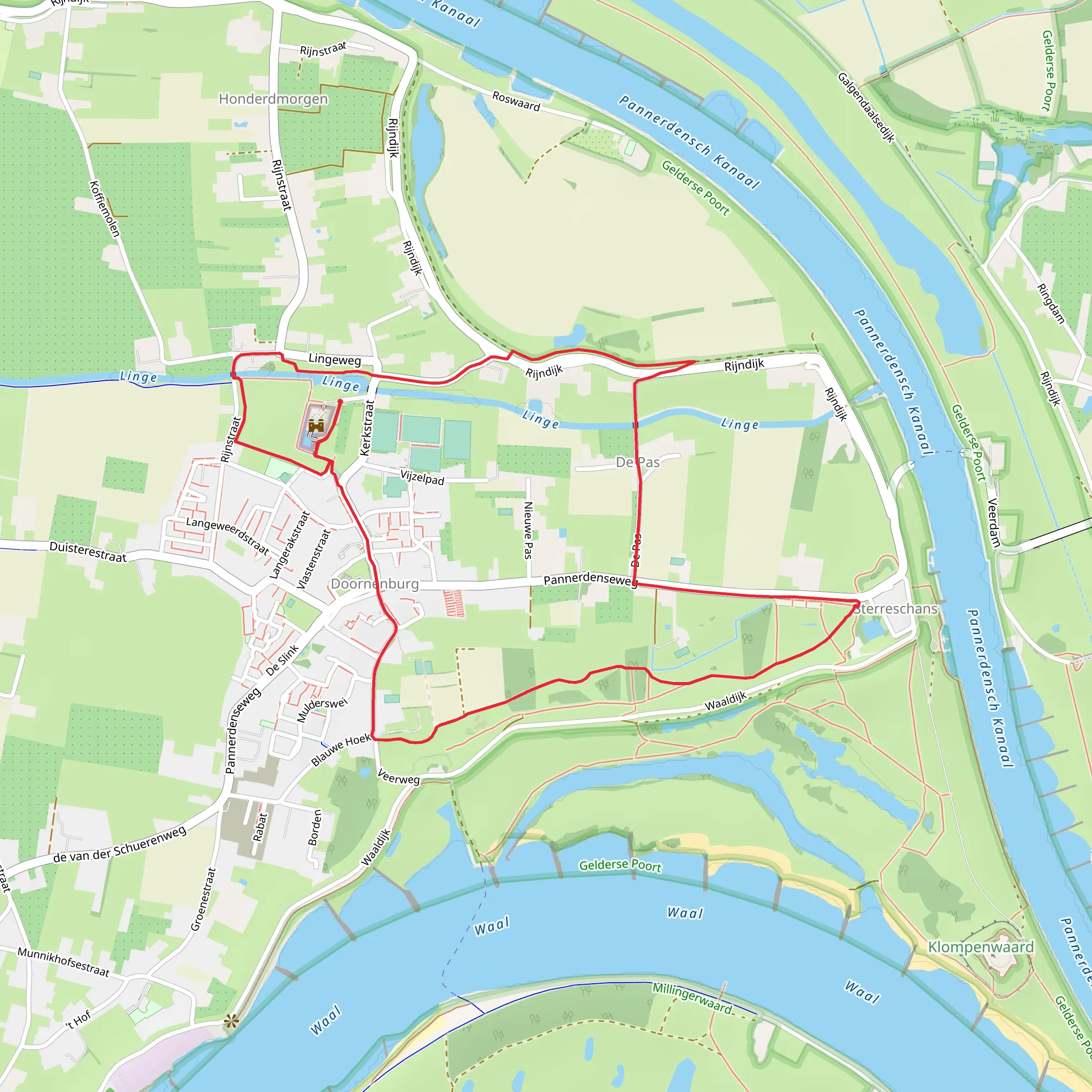 Kasteel Route Doornenburg Loop mobile static map