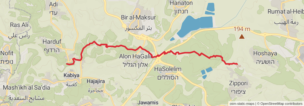 Israel National Trail stage 11 Map