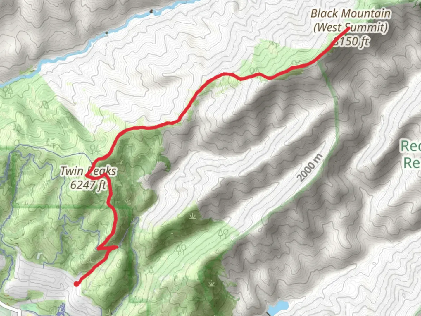 An image depicting the trail Terror Ridge Trail and Black Mountain Trail and its surrounding area.