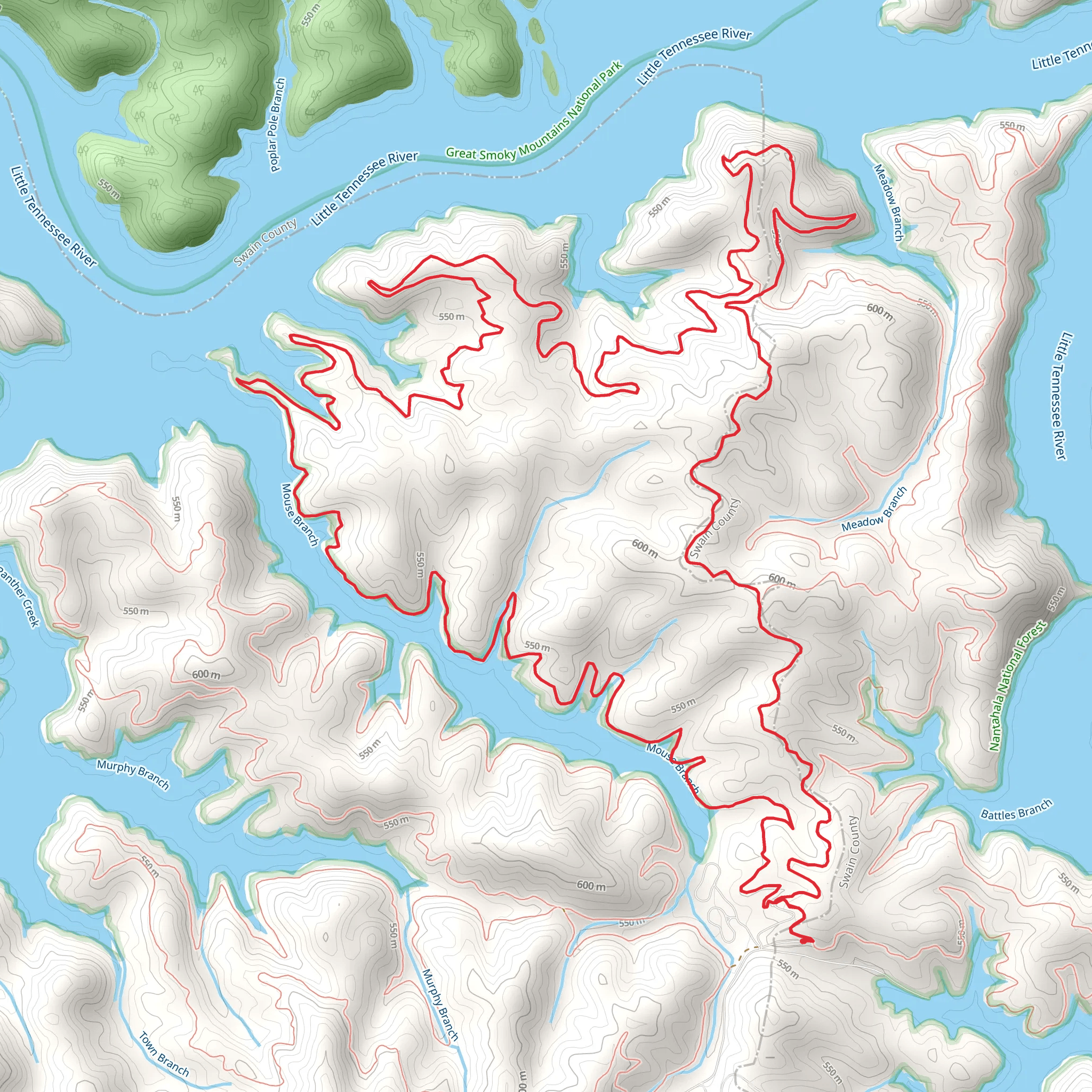 Tsali Left Loop Trail mobile static map