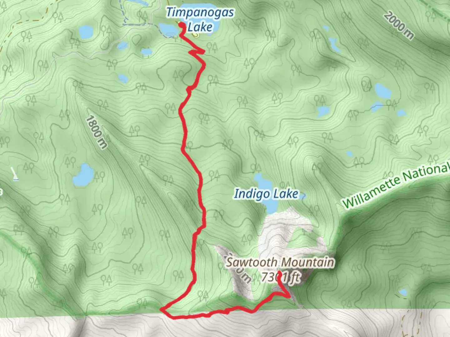 An image depicting the trail Sawtooth Mountain Trail and its surrounding area.