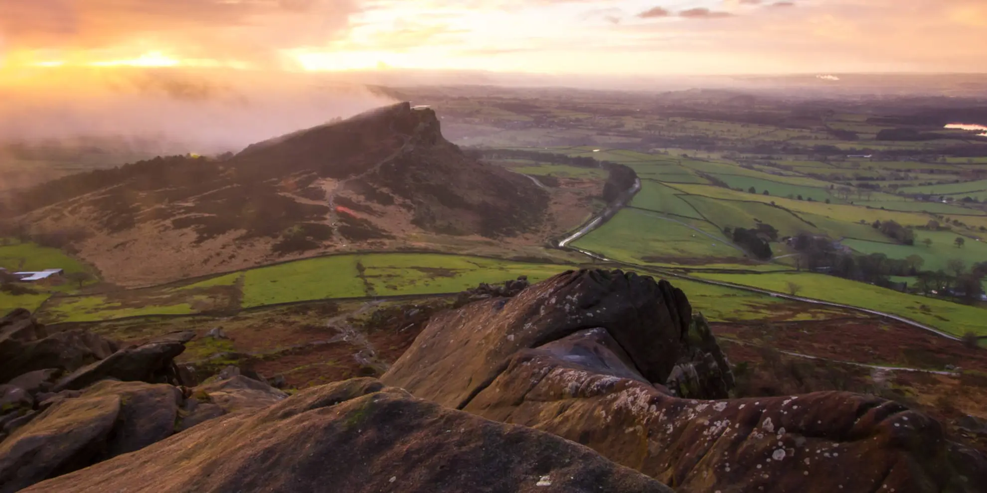 An image depicting the trail The Roaches and Hen Cloud and its surrounding area.