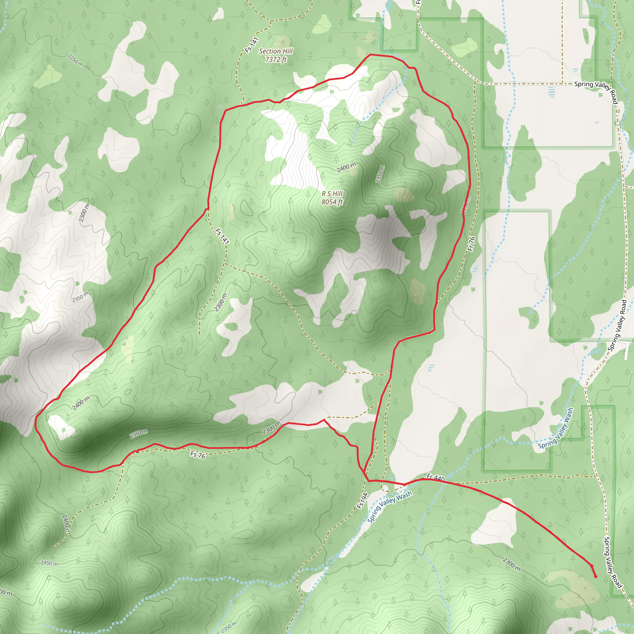 Spring Valley Trail mobile static map