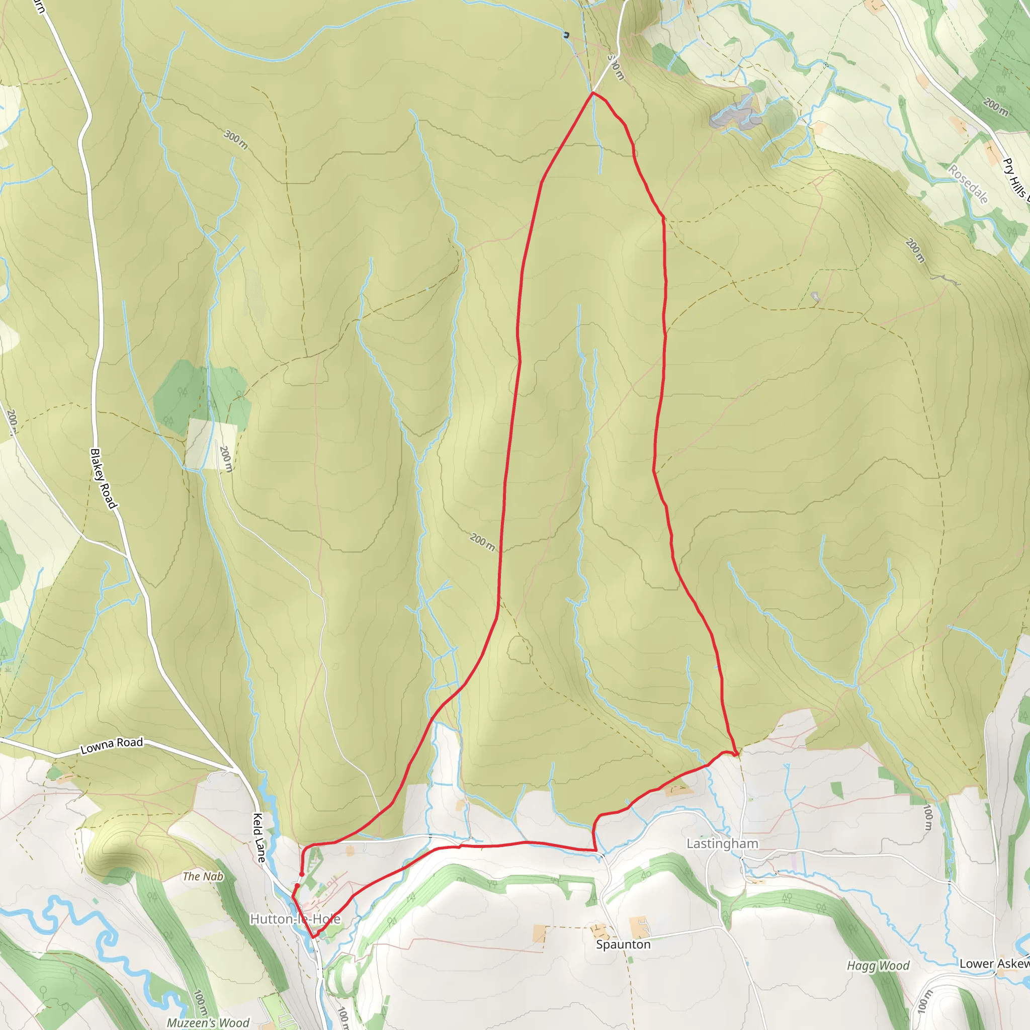 Lastingham and Rosedale from Hutton-le-Hole mobile static map