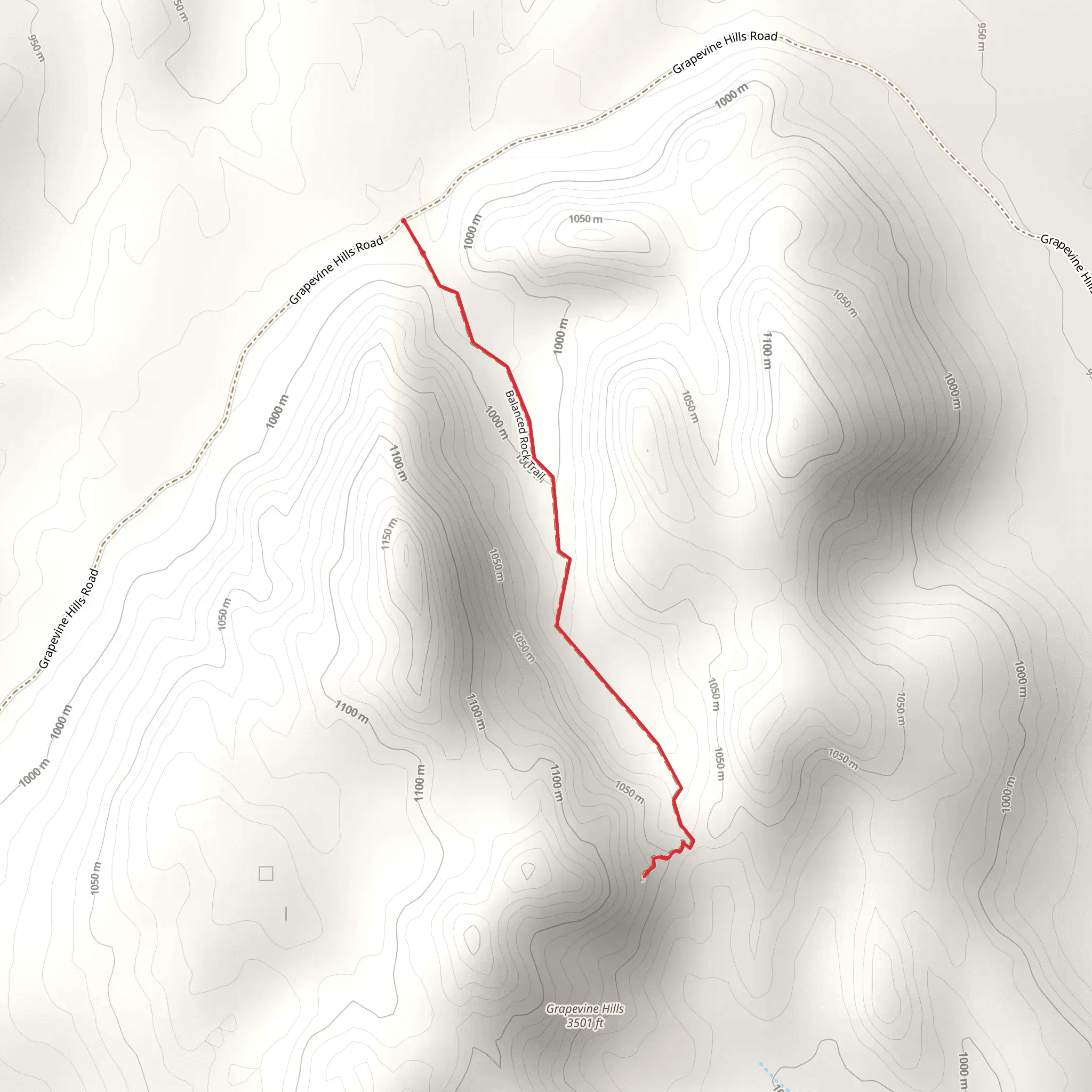 Balanced Rock via Grapevine Hills Trail mobile static map