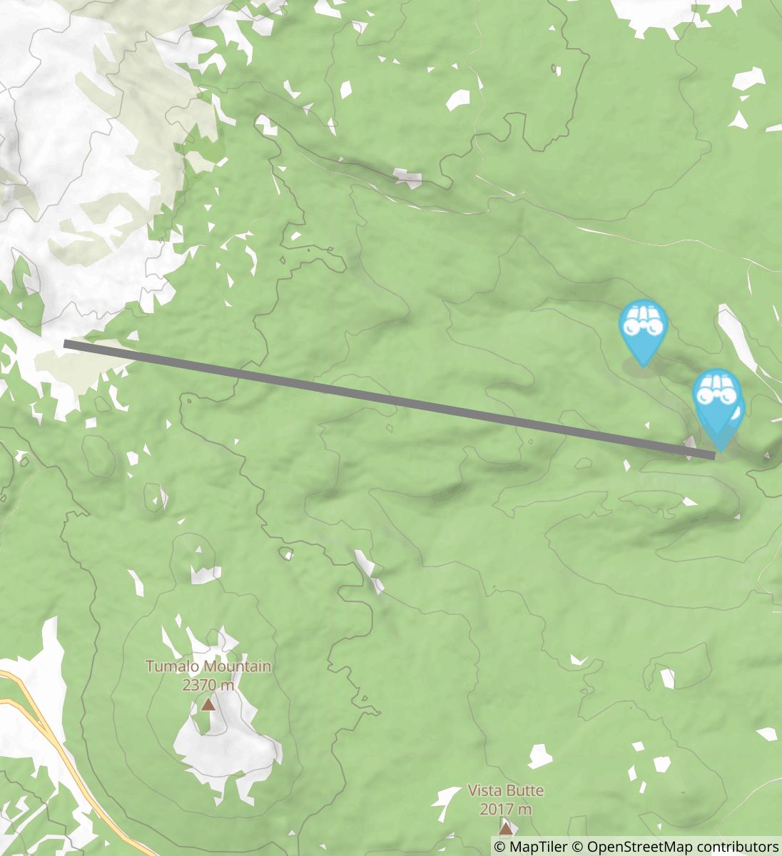 Bridge Creek Trail viewpoint map