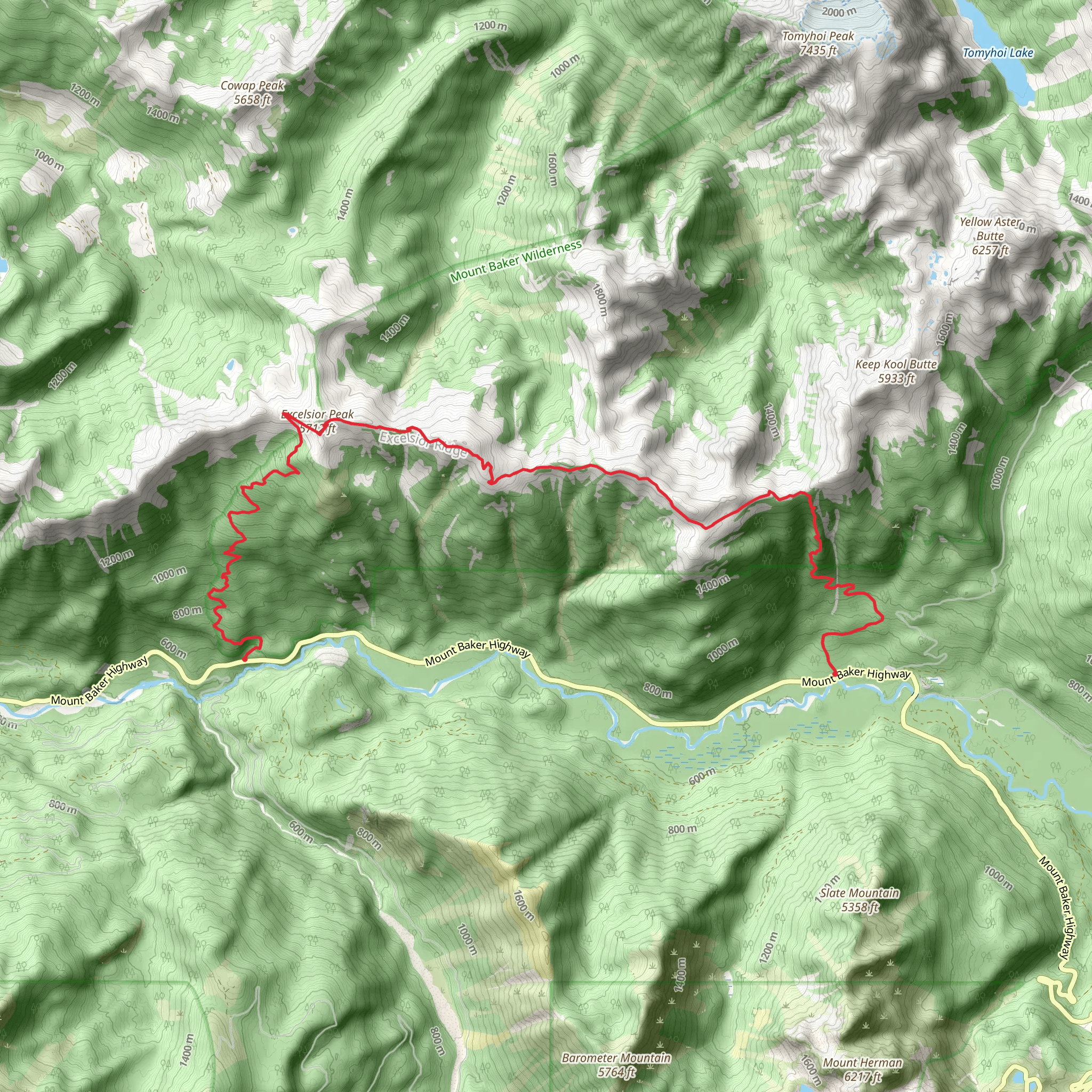 High Divide Horseshoe Trail mobile static map