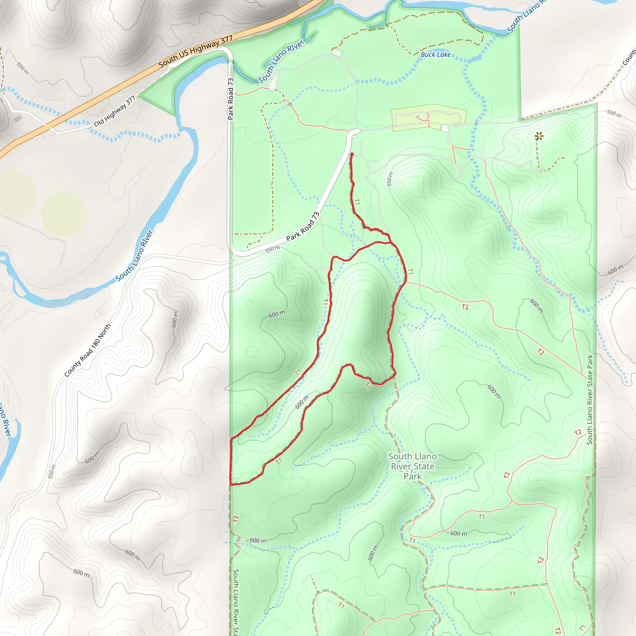 Agarita, Mid Canyon and West Canyon Loop Trail mobile static map