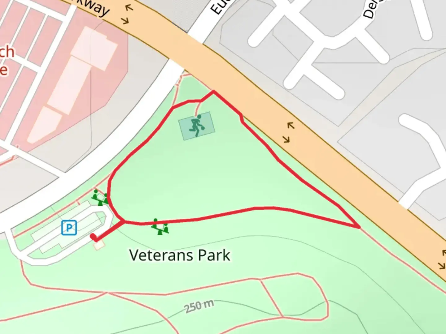 An image depicting the trail Eucalyptus Avenue Loop and its surrounding area.