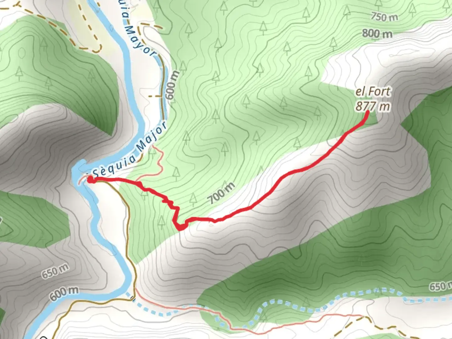 An image depicting the trail Cabrera Fountain PR TE 154 and its surrounding area.