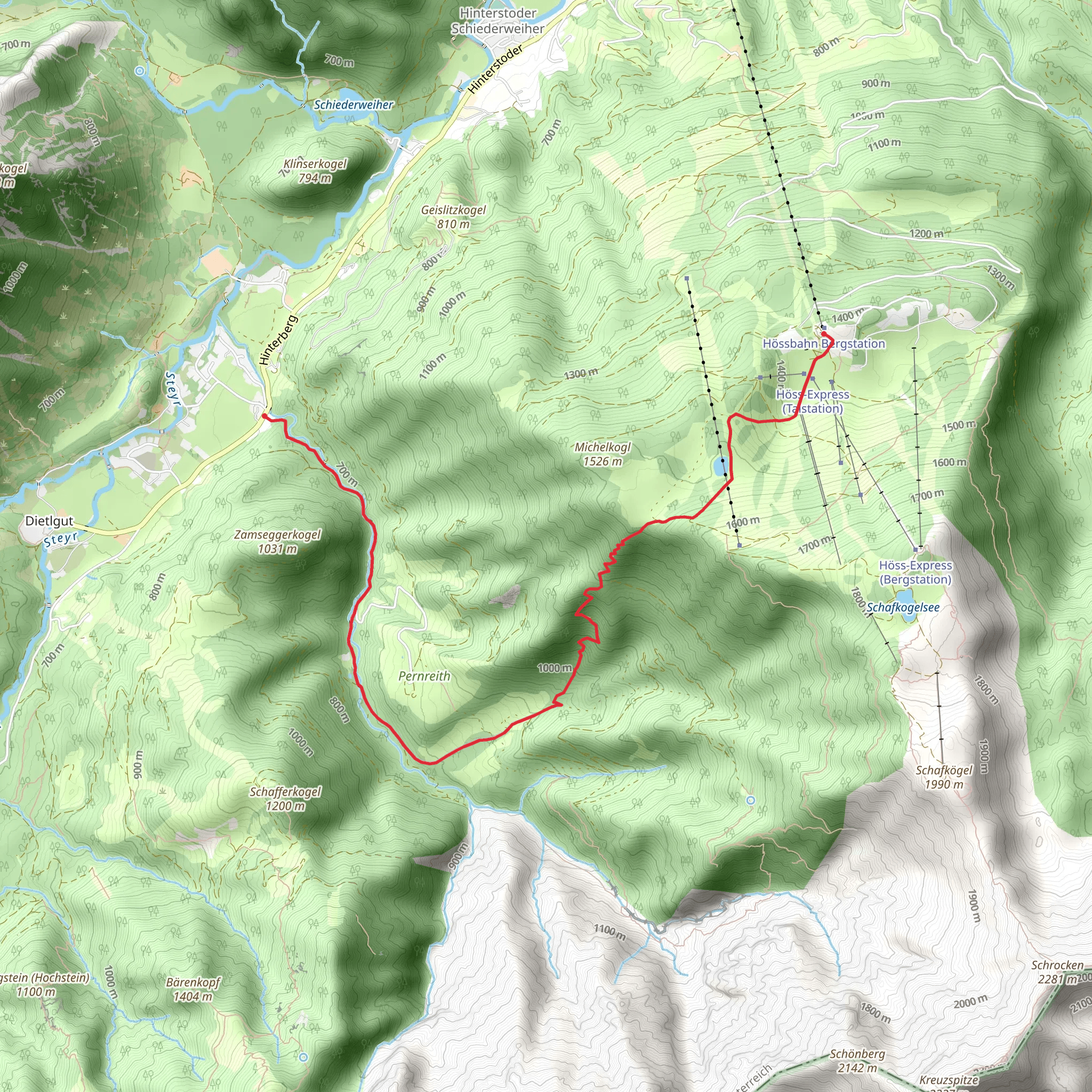 Weißenbachtal - Hutterer Höss mobile static map