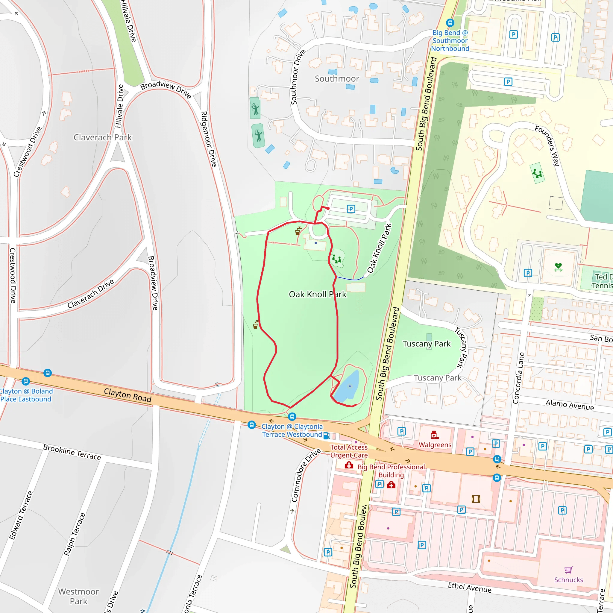 Oak Knoll Park Loop mobile static map
