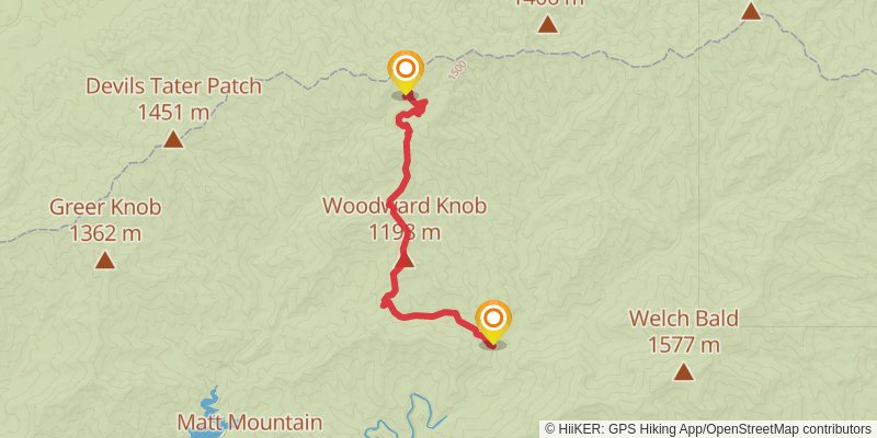 Jenkins Ridge via Lead Cove and Bote Mountain Trail stage 3 Map