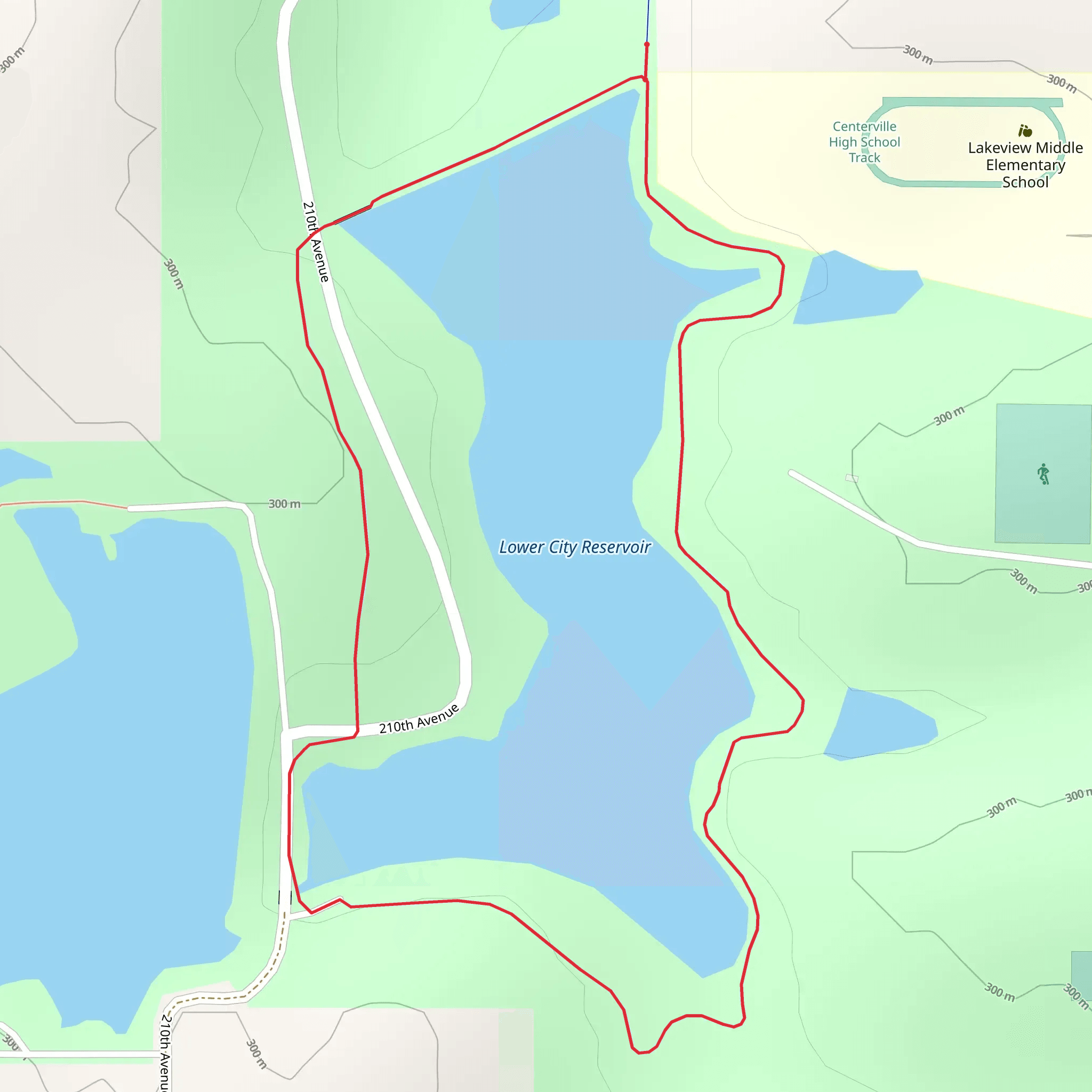 Lower City Reservoir Loop mobile static map
