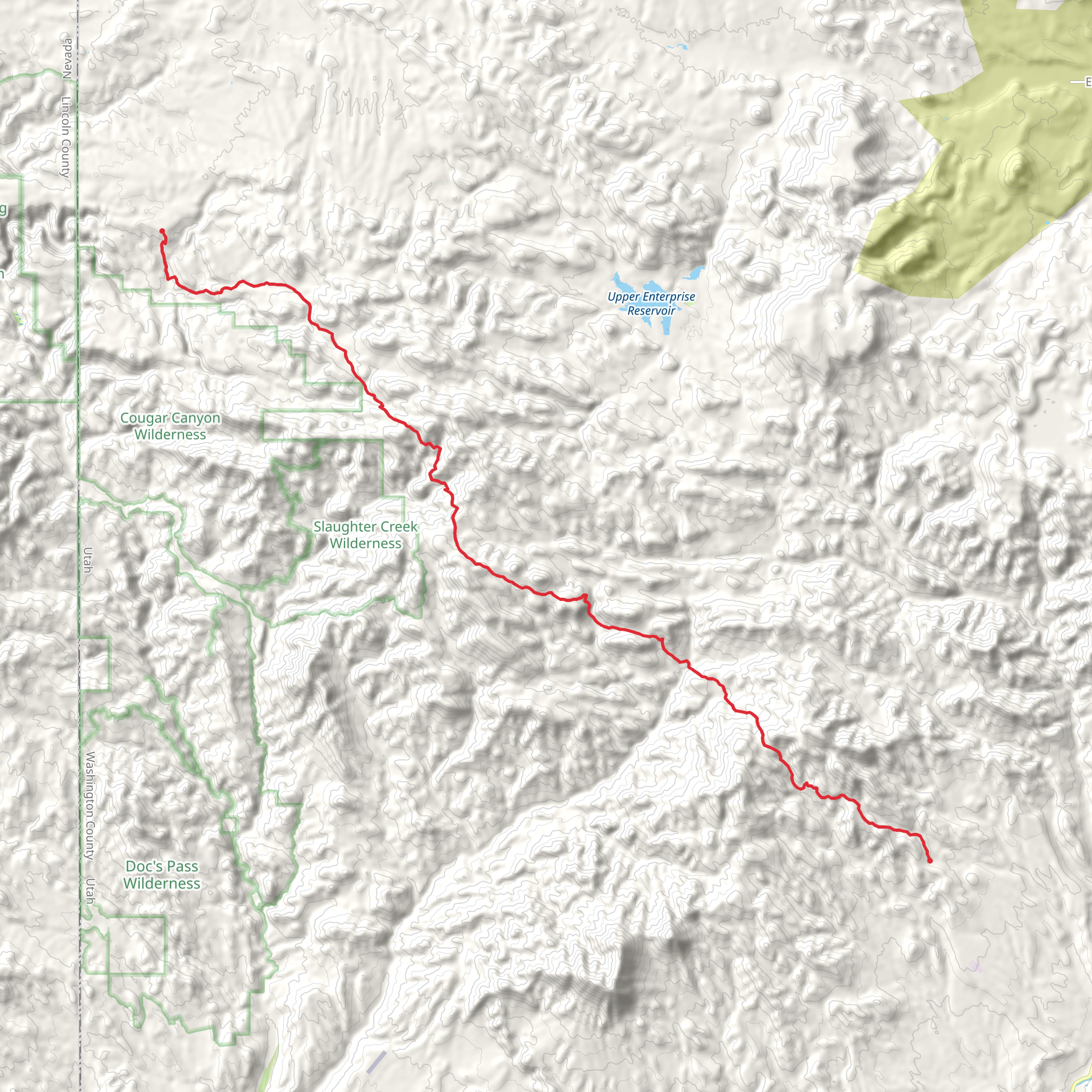 Spring Wash and South Boundary Trail mobile static map